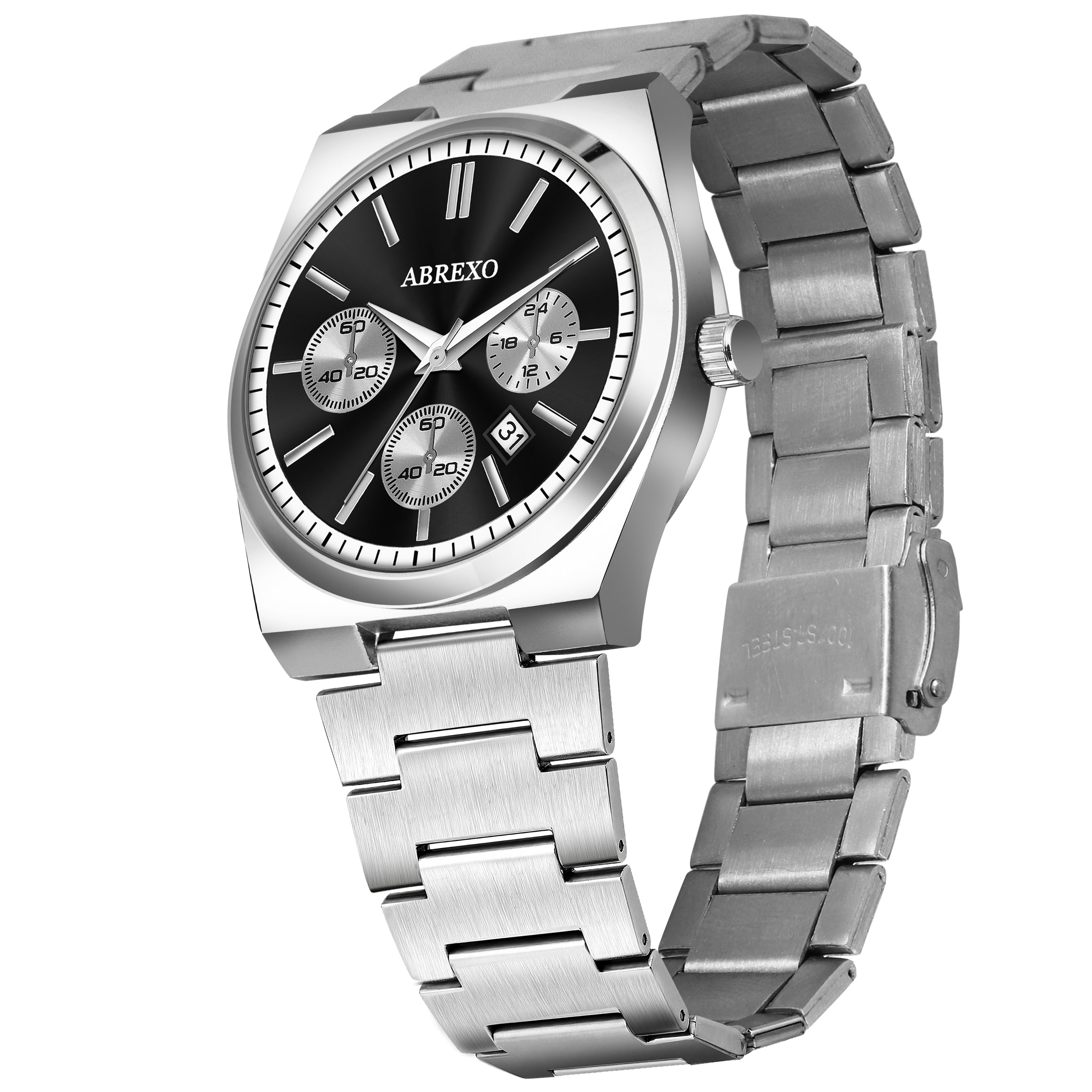 ABREXO, CEO Series Analog Watch For Men (Quartz, Stainless Steel, Silver)