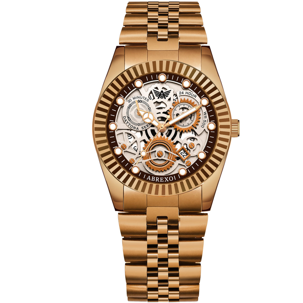 ABREXO DAYTONA Series Analog Watch For Men (Quartz, Stainless Steel, Luxury Watch)