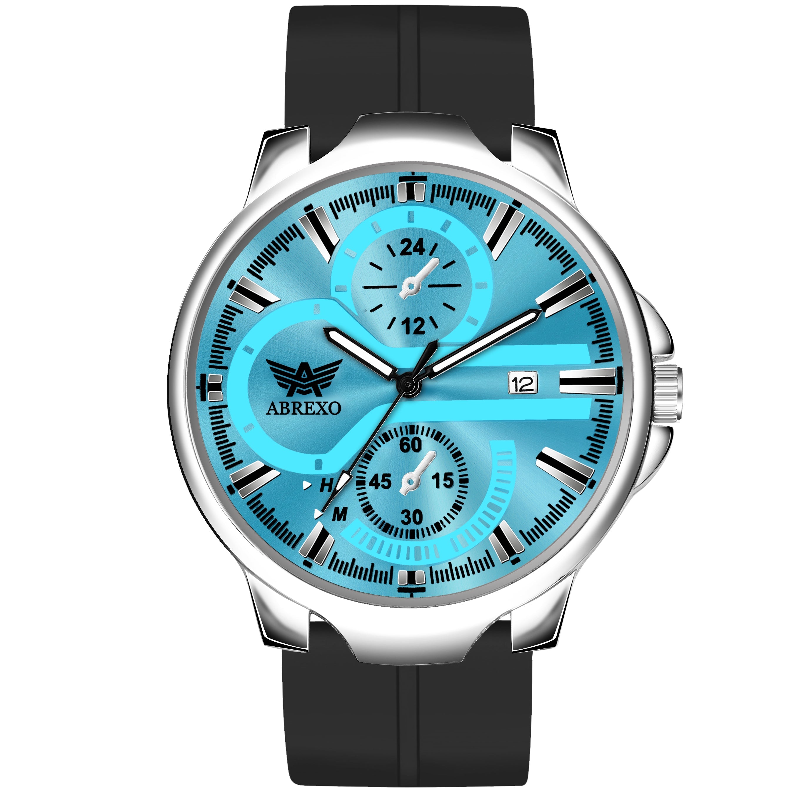 ABREXO, Black Dial Black Magnet Strap Analog Watch For Men (Quartz, Date Display, Men)