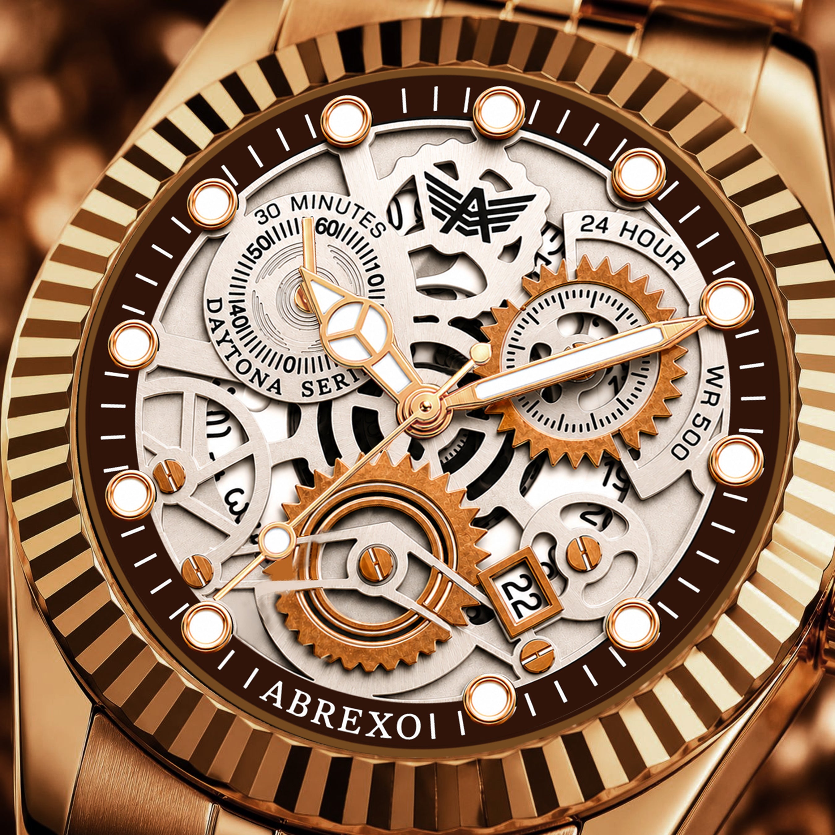 ABREXO DAYTONA Series Analog Watch For Men (Quartz, Stainless Steel, Luxury Watch)