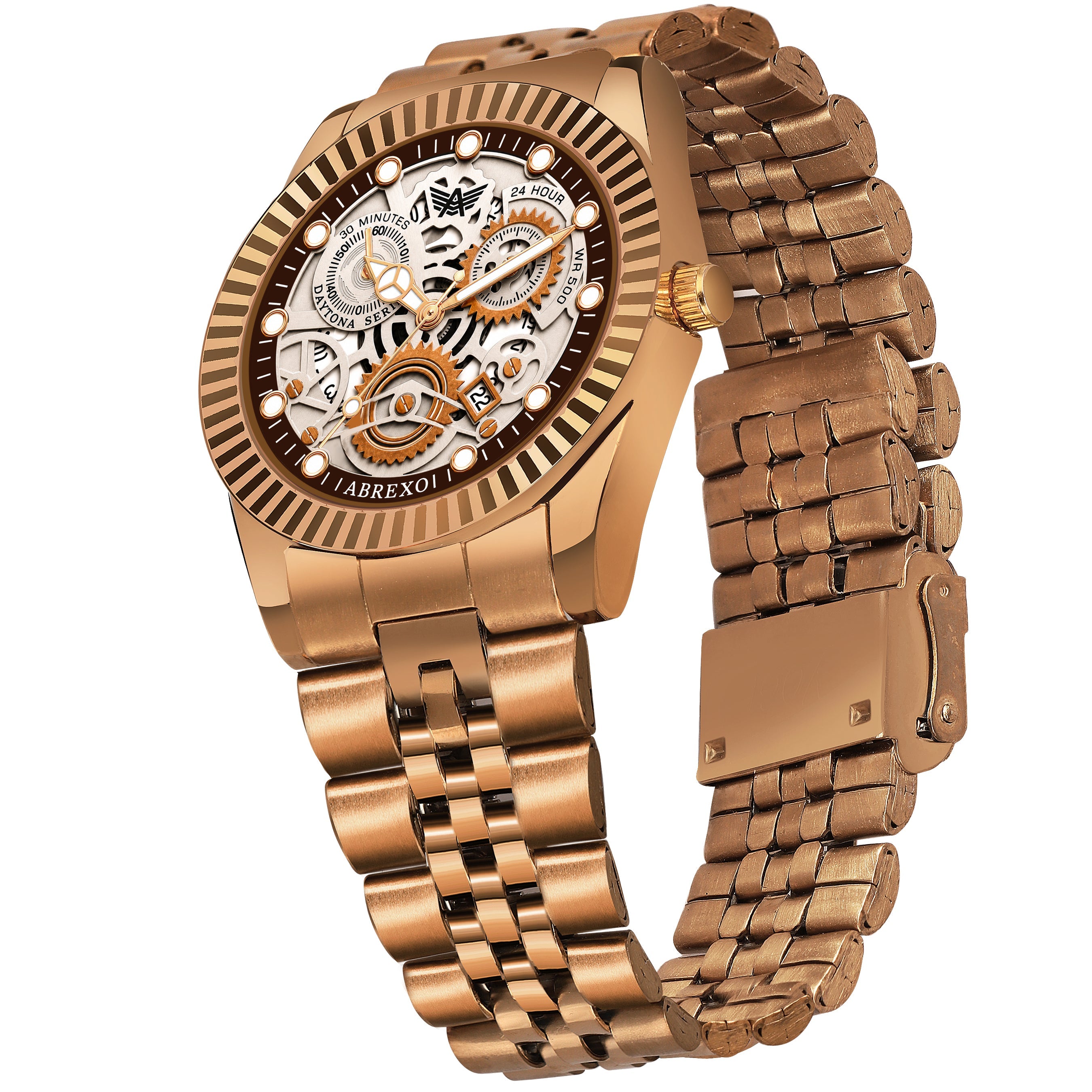 ABREXO DAYTONA Series Analog Watch For Men (Quartz, Stainless Steel, Luxury Watch)