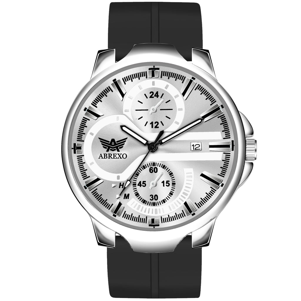 ABREXO, Black Dial Black Magnet Strap Analog Watch For Men (Quartz, Date Display, Men)