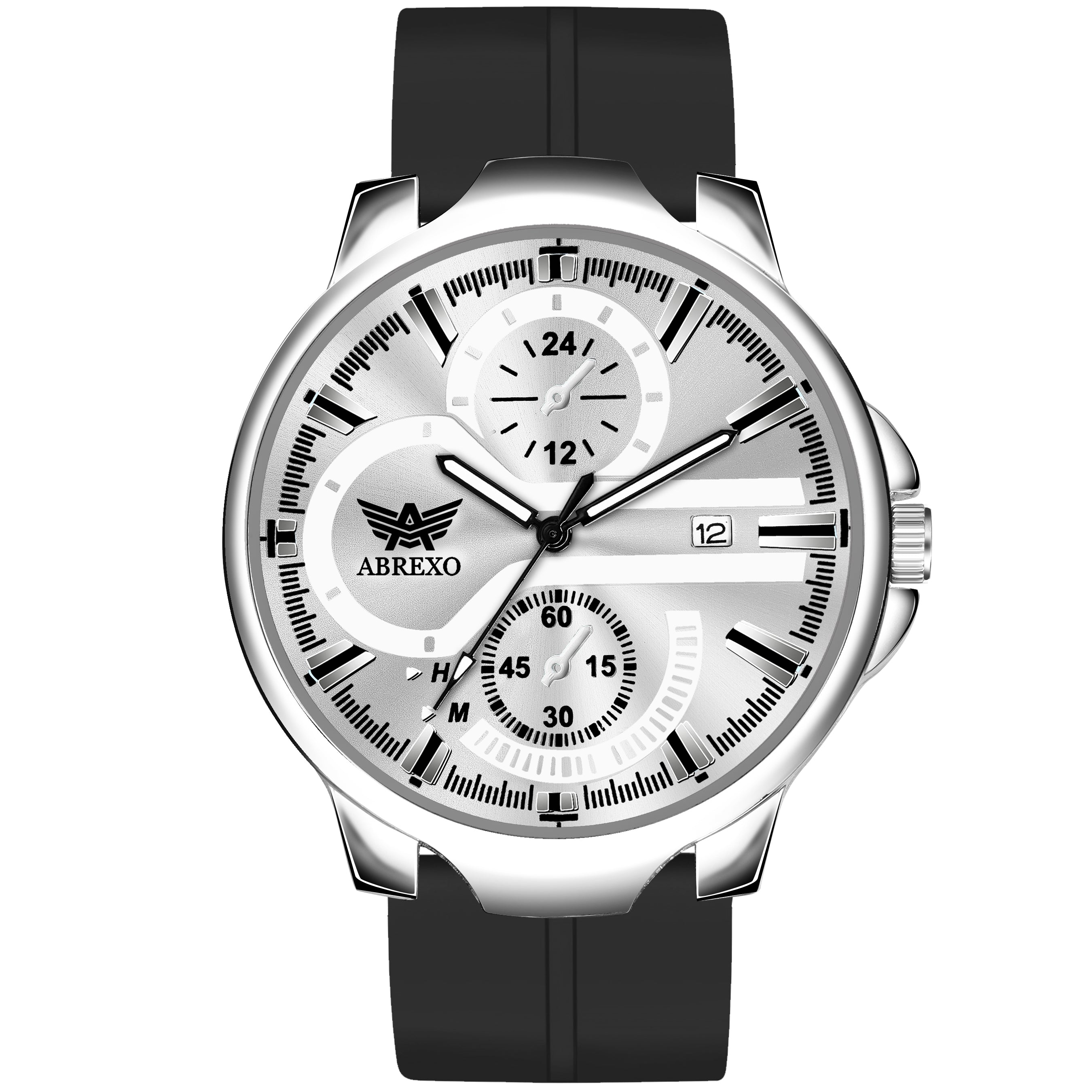 ABREXO, Black Dial Black Magnet Strap Analog Watch For Men (Quartz, Date Display, Men)