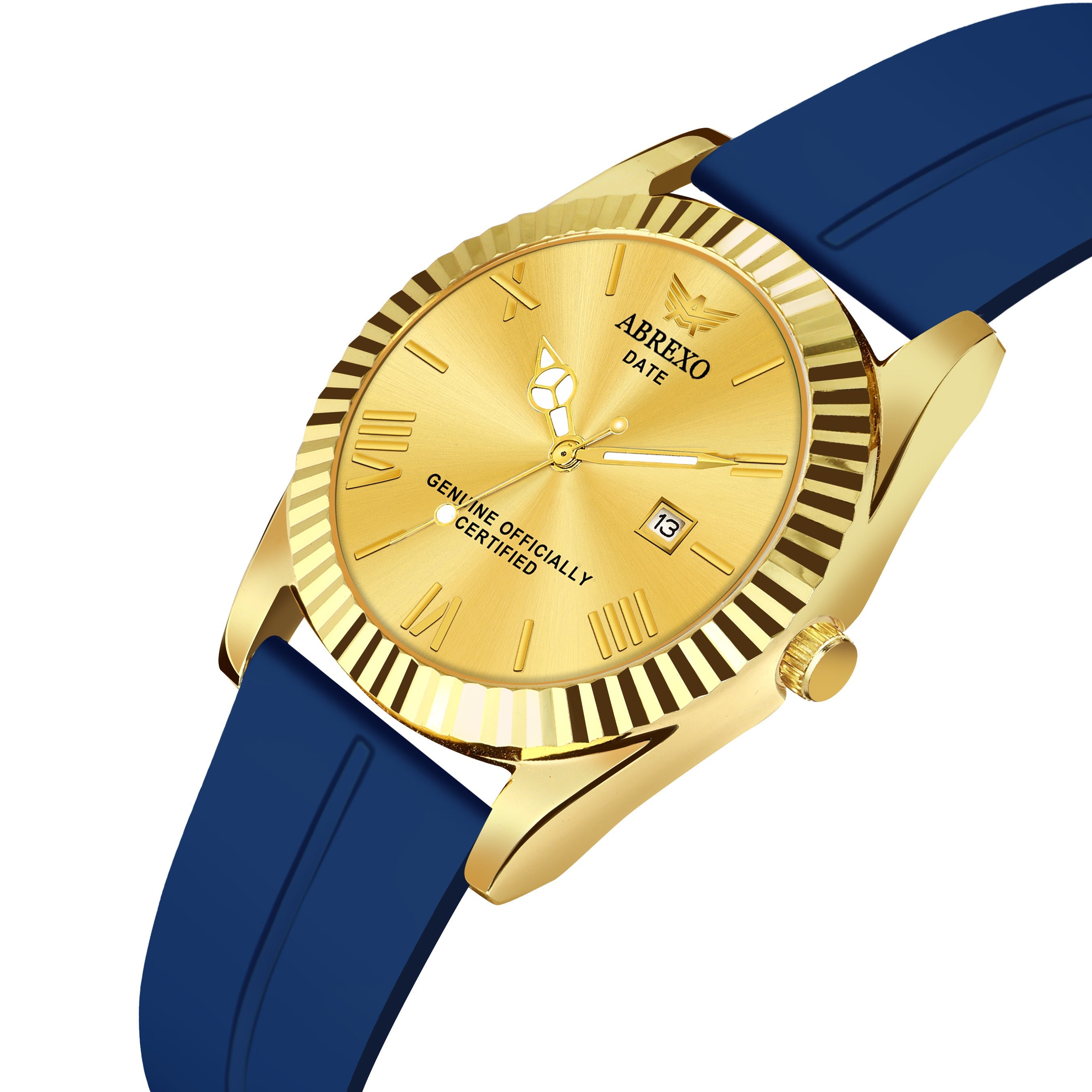 ABREXO, TYCOON Series Date Working Analog Watch For Men (Quartz, Magnet Strap, Green, Gold)