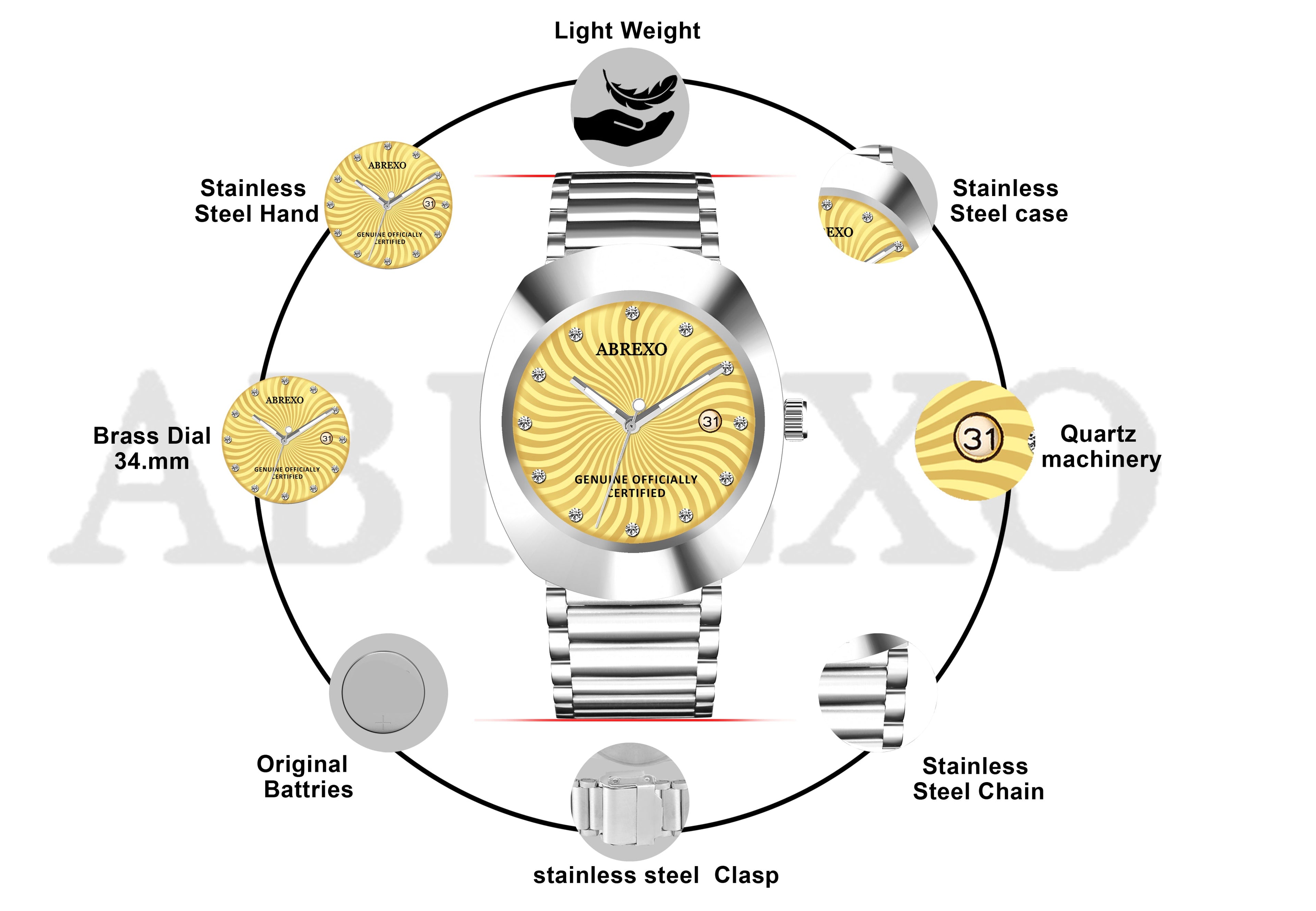 ABREXO CALI CARTEL Series Analog Watch For Men (Quartz, Stainless Steel)