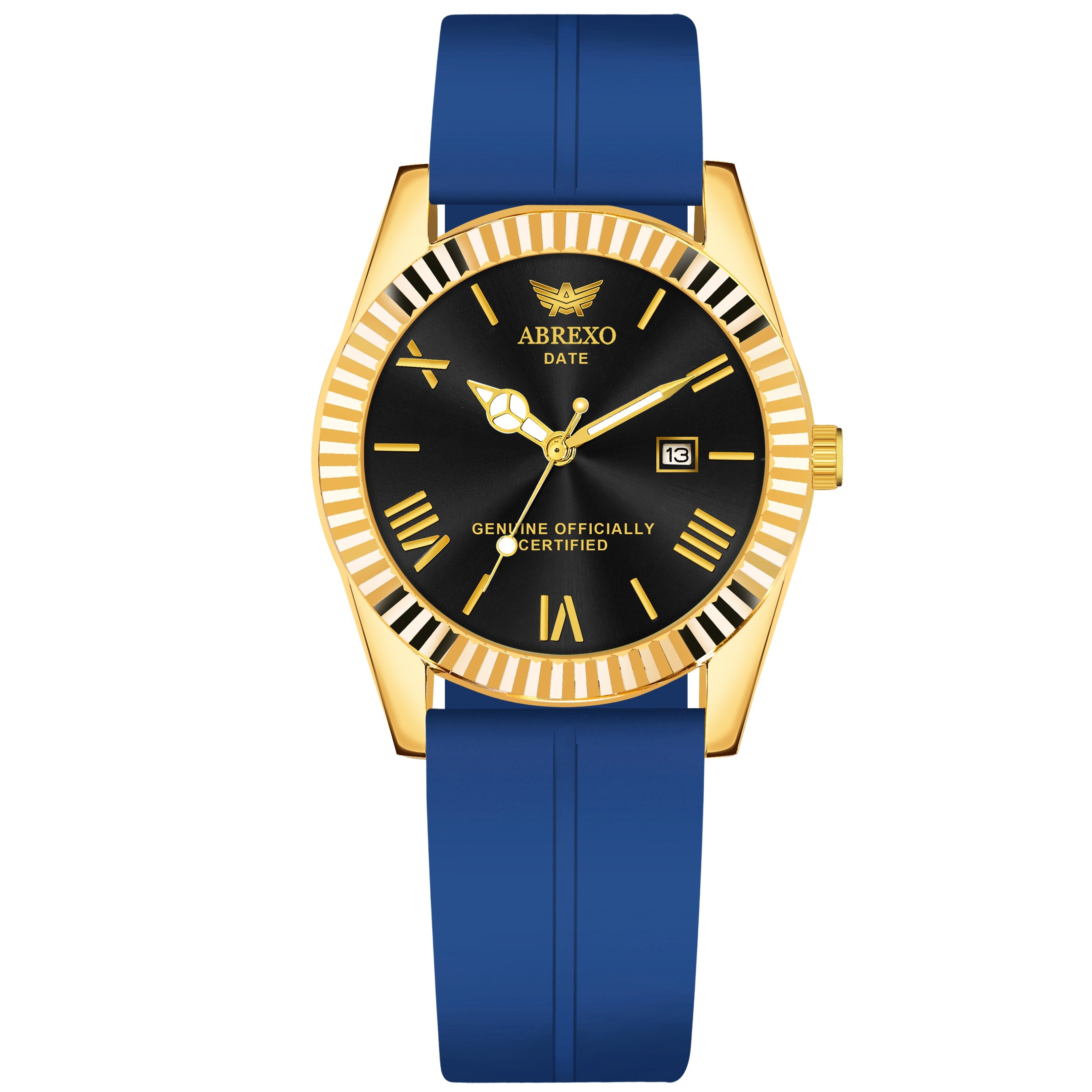 ABREXO, TYCOON Series Date Working Analog Watch For Men (Quartz, Magnet Strap, Green, Gold)