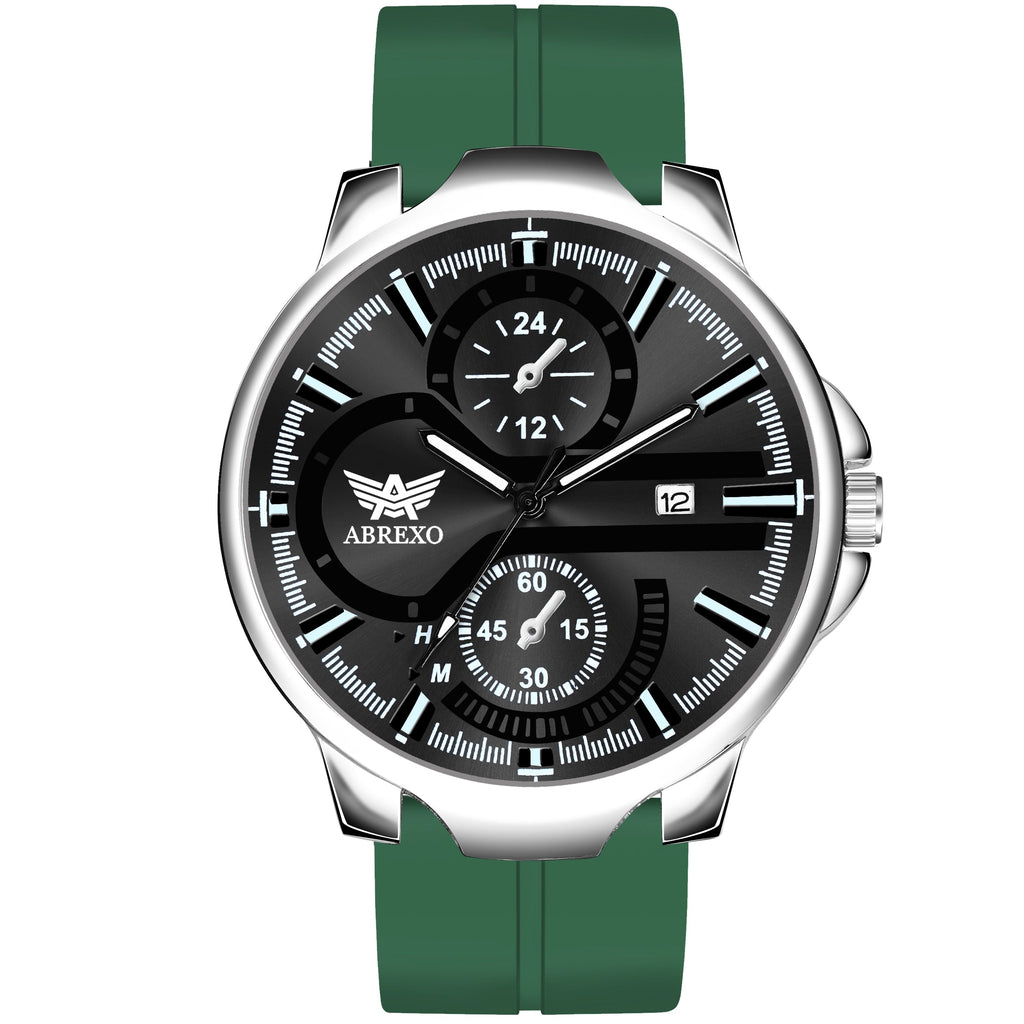 ABREXO, Black Dial Black Magnet Strap Analog Watch For Men (Quartz, Date Display, Men)