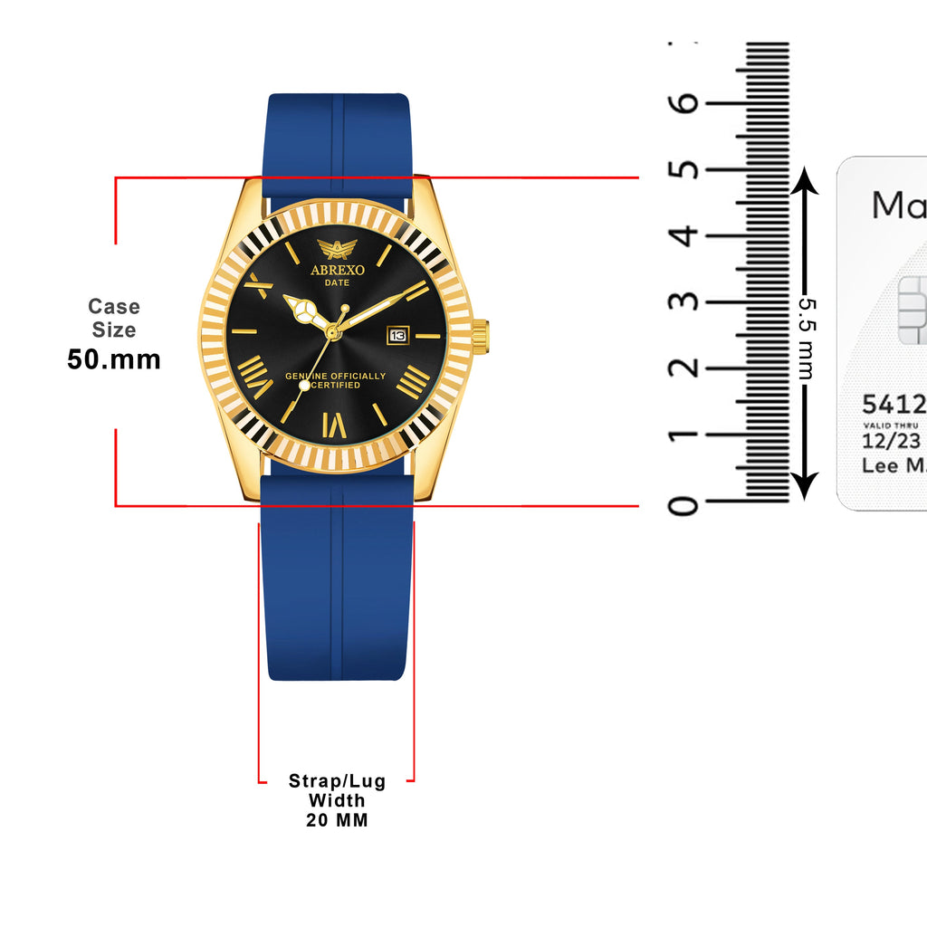 ABREXO, TYCOON Series Date Working Analog Watch For Men (Quartz, Magnet Strap, Green, Gold)