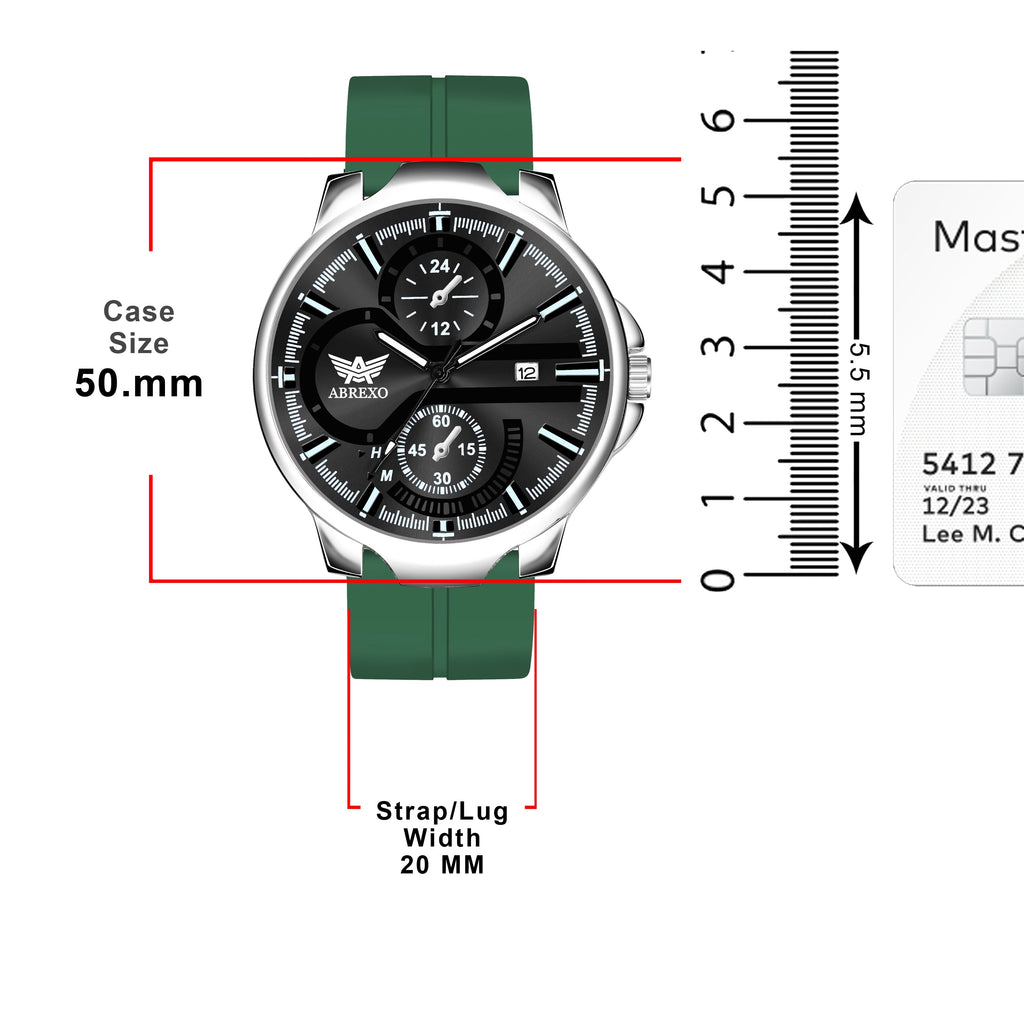 ABREXO, Black Dial Black Magnet Strap Analog Watch For Men (Quartz, Date Display, Men)