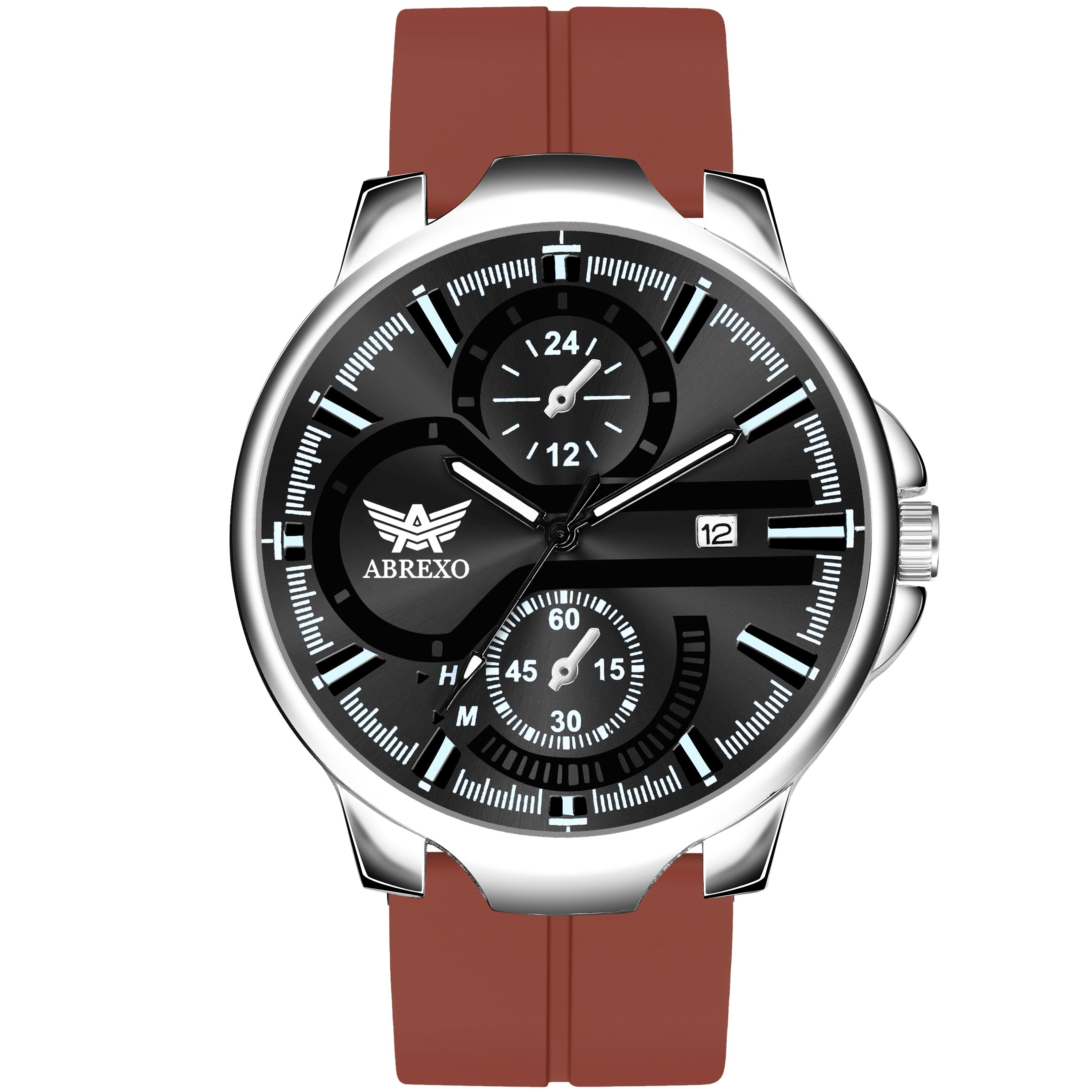 ABREXO, Black Dial Black Magnet Strap Analog Watch For Men (Quartz, Date Display, Men)