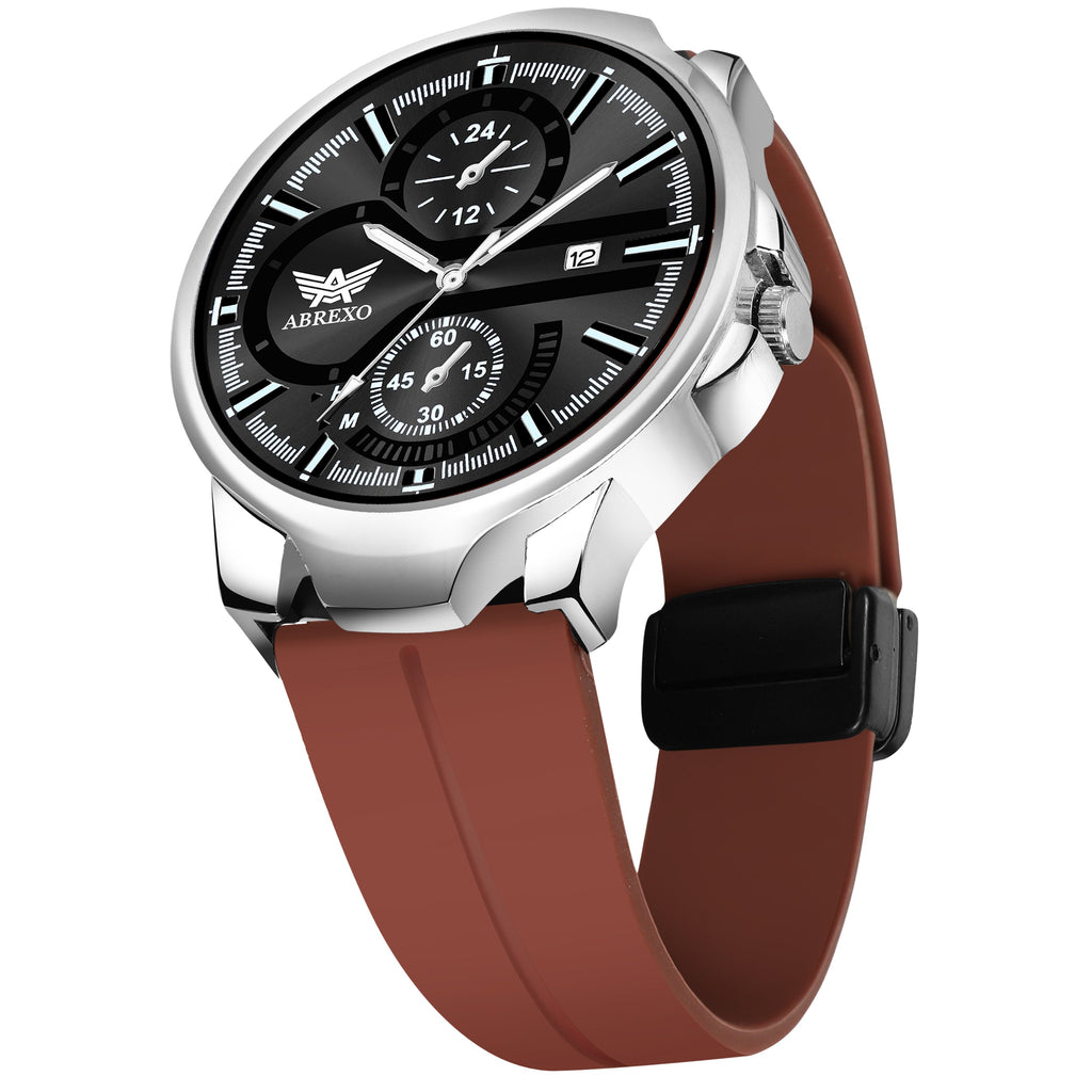 ABREXO, Black Dial Black Magnet Strap Analog Watch For Men (Quartz, Date Display, Men)
