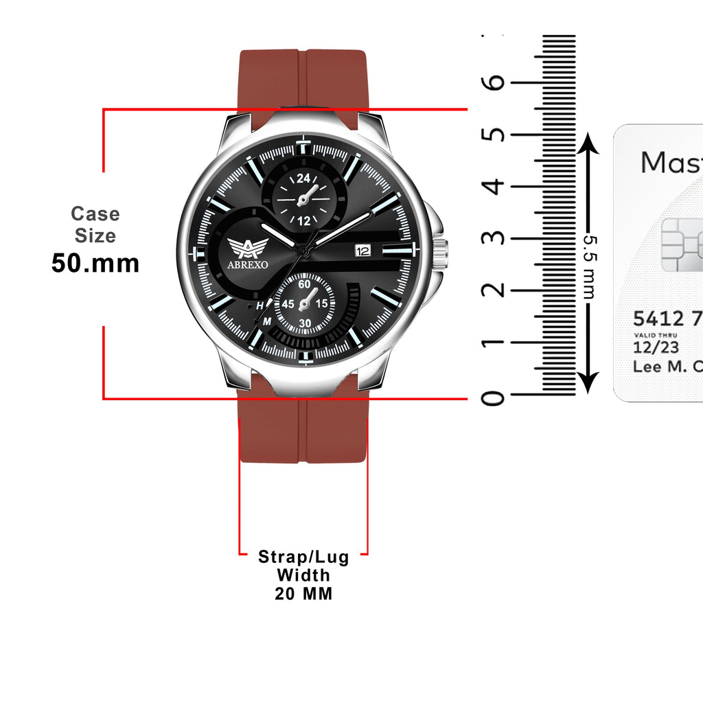 ABREXO, Black Dial Black Magnet Strap Analog Watch For Men (Quartz, Date Display, Men)