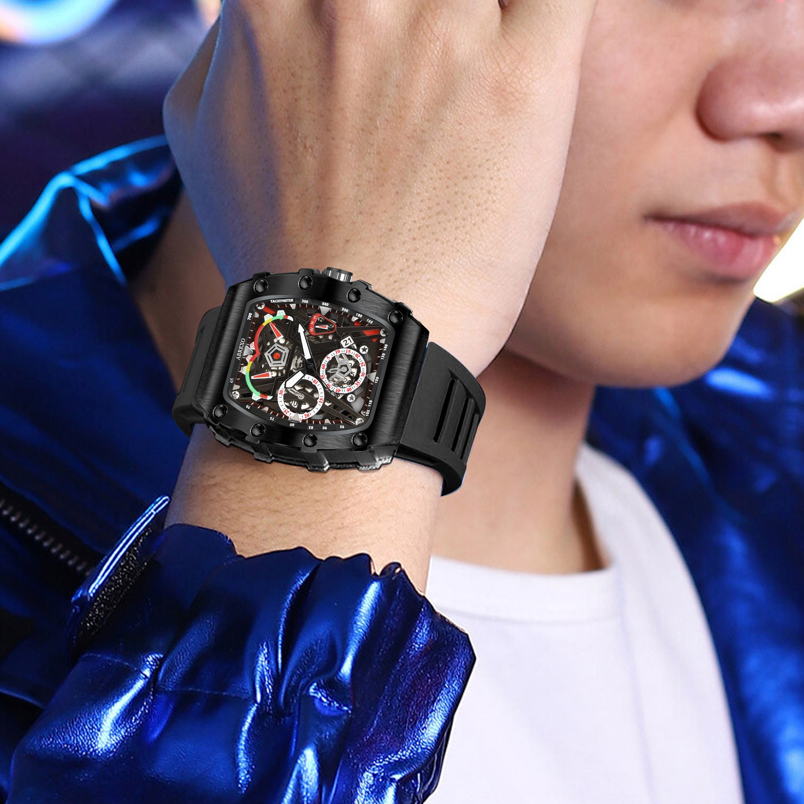 ABREXO Limitless Series Premium Analog Watch For Men(Quartz, Silicone Strap, Tonneu)