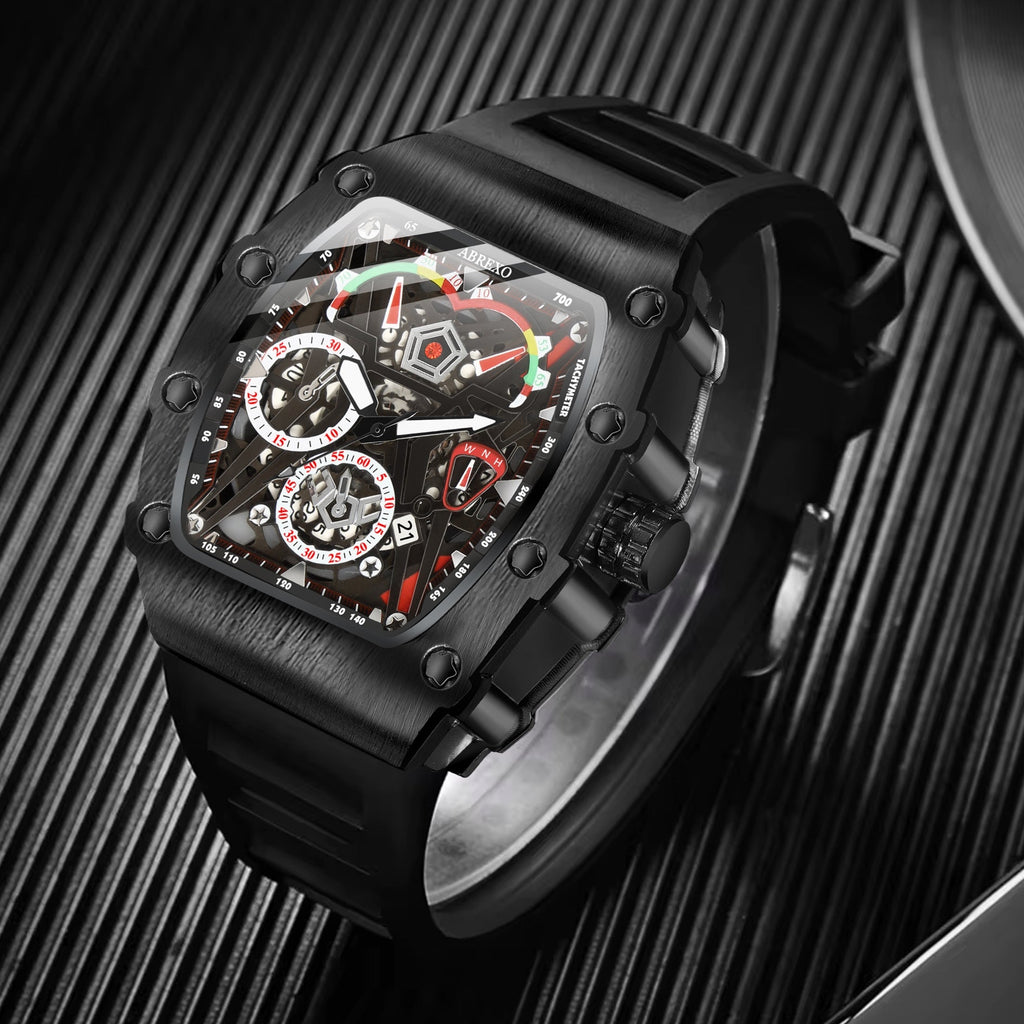 ABREXO Limitless Series Premium Analog Watch For Men(Quartz, Silicone Strap, Tonneu)