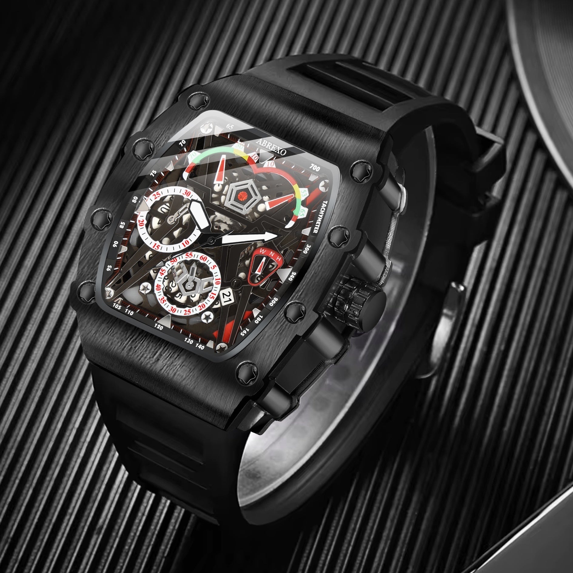 ABREXO Limitless Series Premium Analog Watch For Men(Quartz, Silicone Strap, Tonneu)