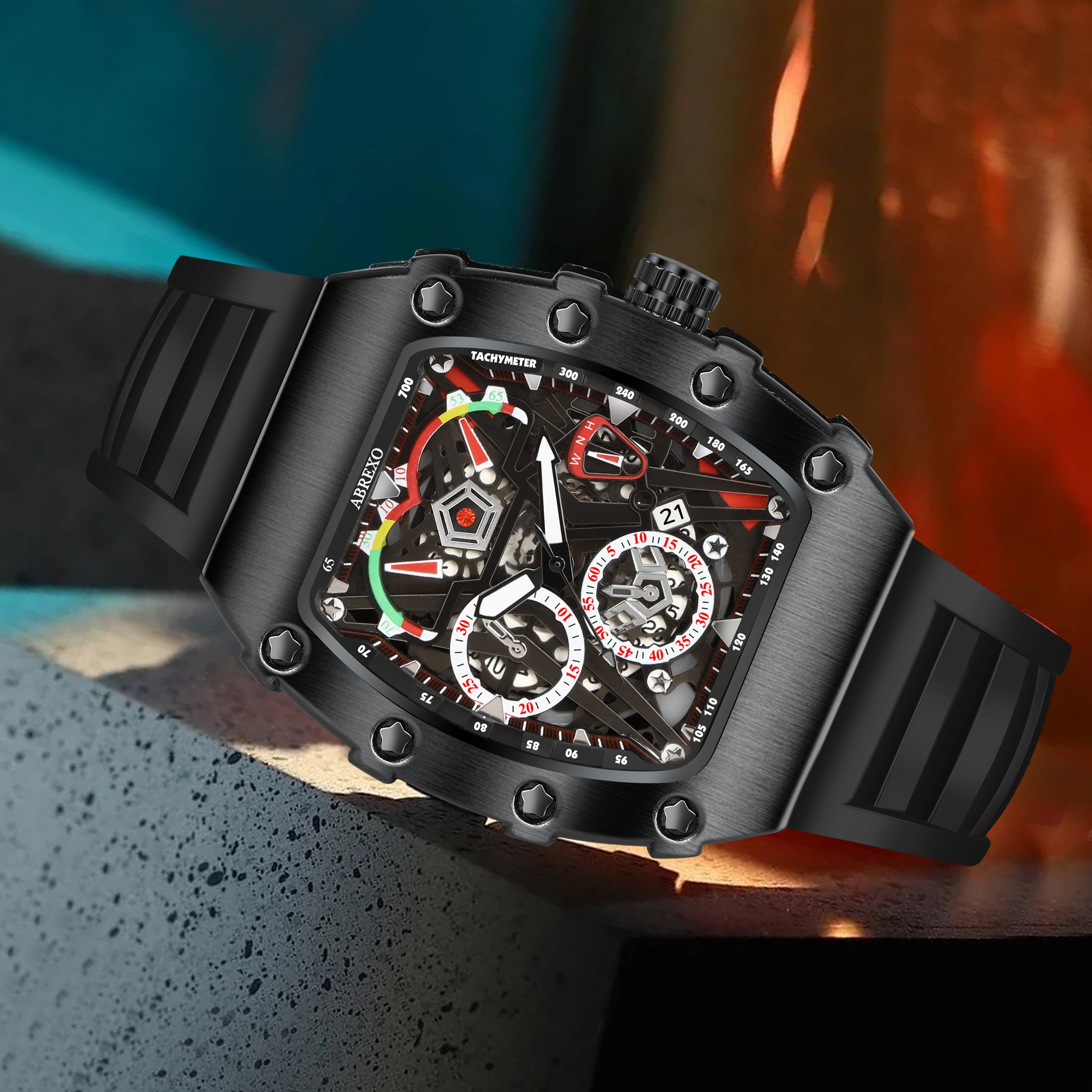 ABREXO Limitless Series Premium Analog Watch For Men(Quartz, Silicone Strap, Tonneu)