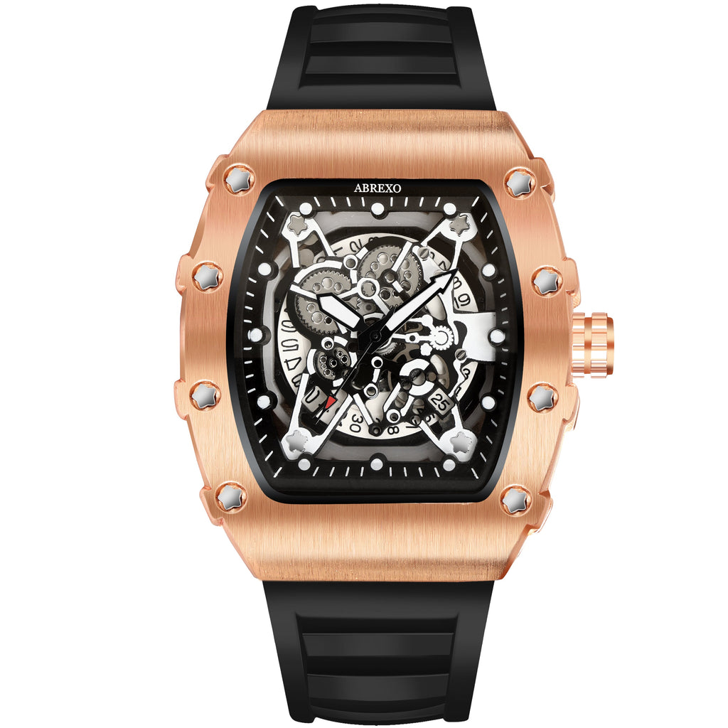 ABREXO Limitless Series Premium Analog Watch For Men(Quartz, Silicone Strap, Tonneu)