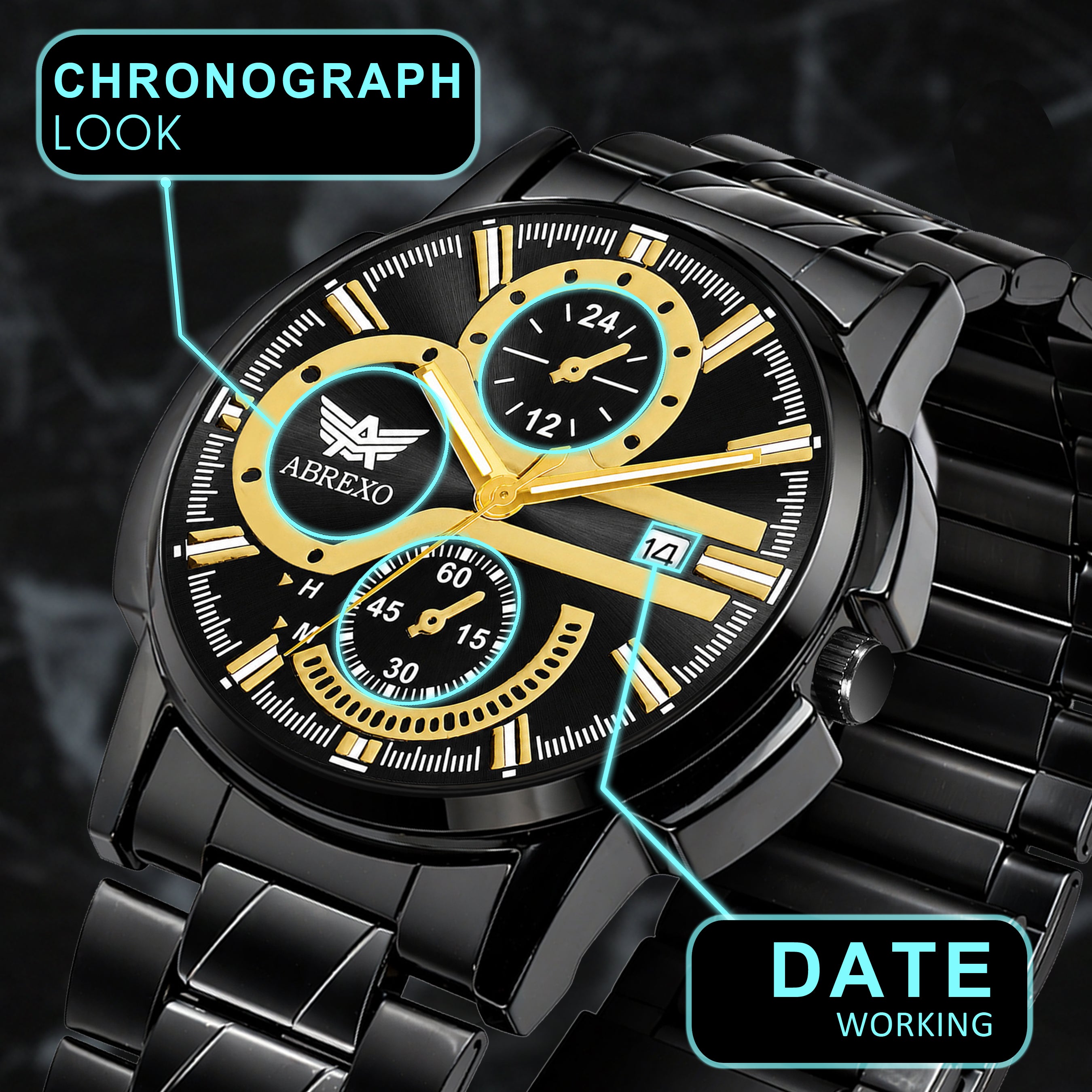ABREXO BANDITS  Series Analog Watch For Men (Quartz, Stainless Steel)