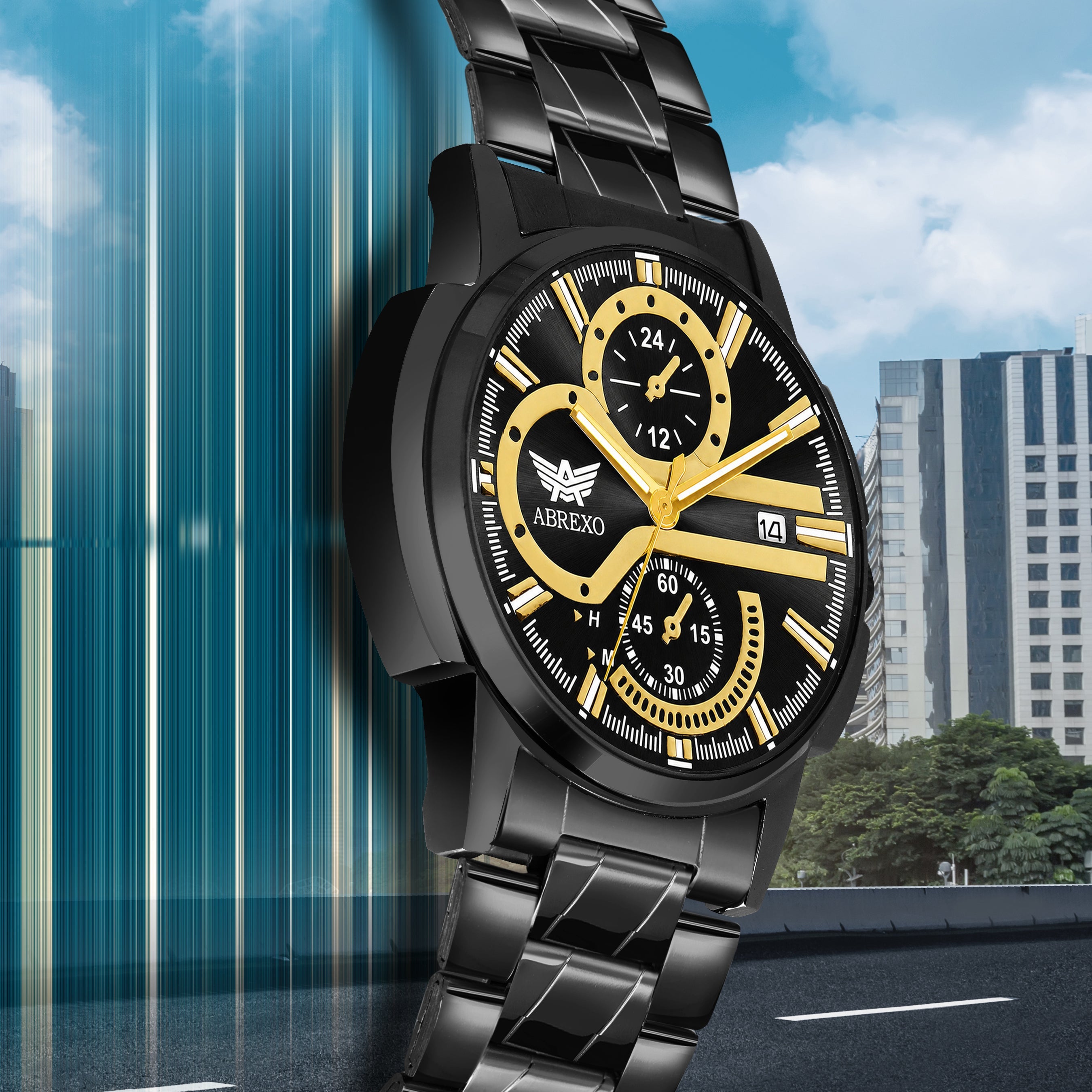 ABREXO BANDITS  Series Analog Watch For Men (Quartz, Stainless Steel)