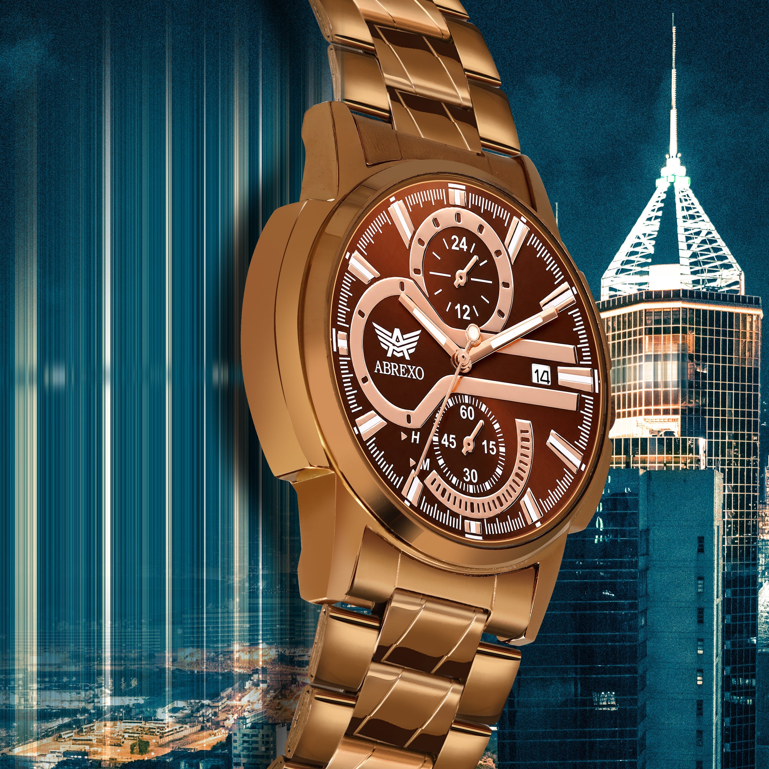 ABREXO BANDITS  Series Analog Watch For Men (Quartz, Stainless Steel)