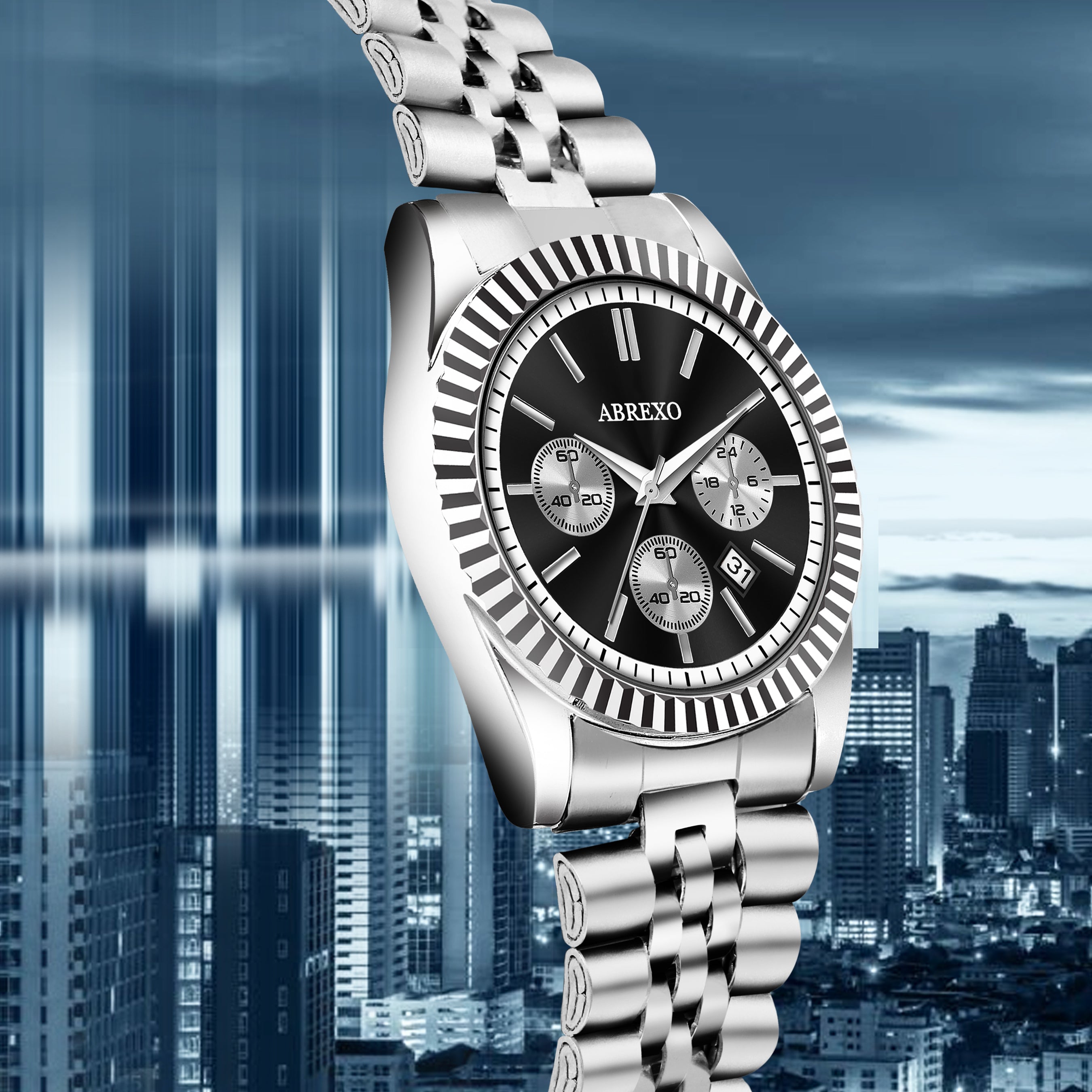 ABREXO BUSINESS CLASS Series Analog Watch For Men (Quartz, Stainless Steel)