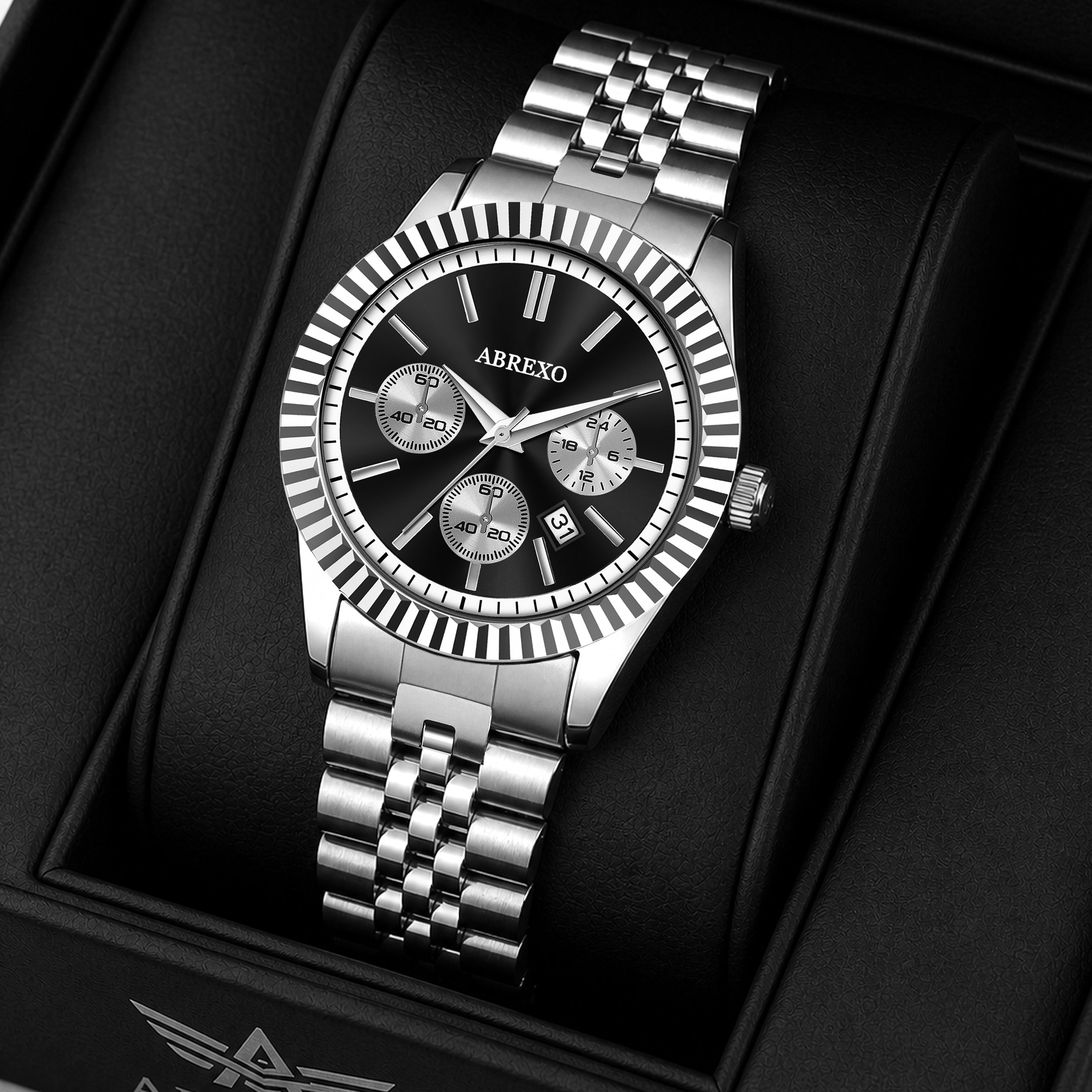 ABREXO BUSINESS CLASS Series Analog Watch For Men (Quartz, Stainless Steel)