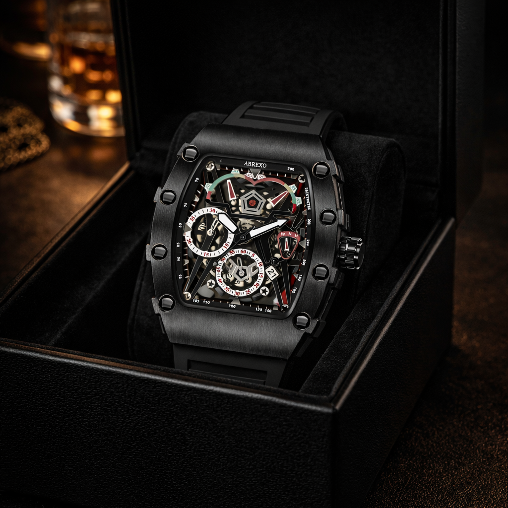 ABREXO Limitless Series Premium Analog Watch For Men(Quartz, Silicone Strap, Tonneu)