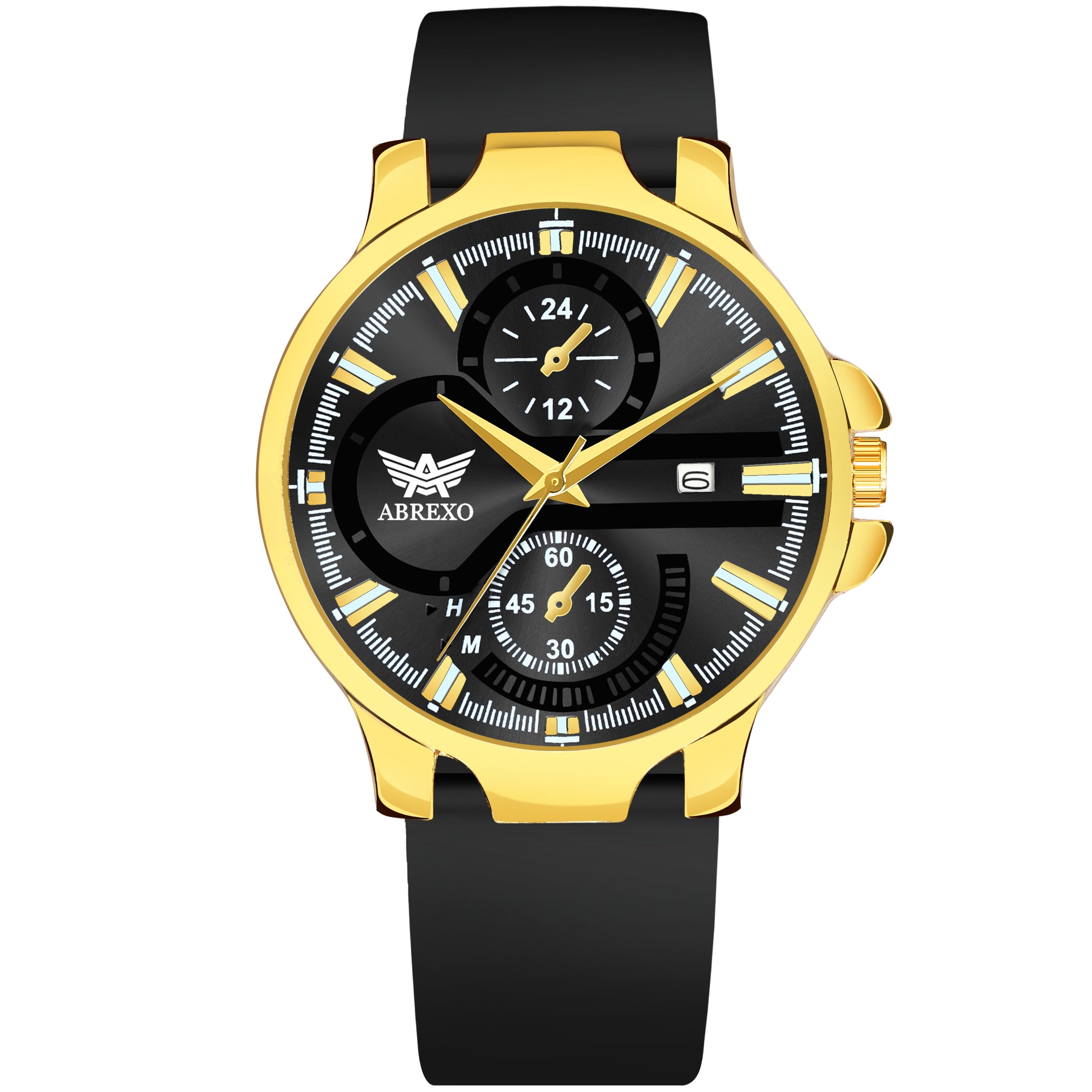 ABREXO, ALPHA Series Analog Watch For Men (Quartz, Silicone, Rosegold)