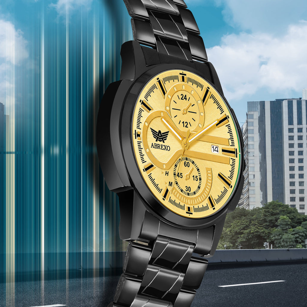 ABREXO BANDITS  Series Analog Watch For Men (Quartz, Stainless Steel)