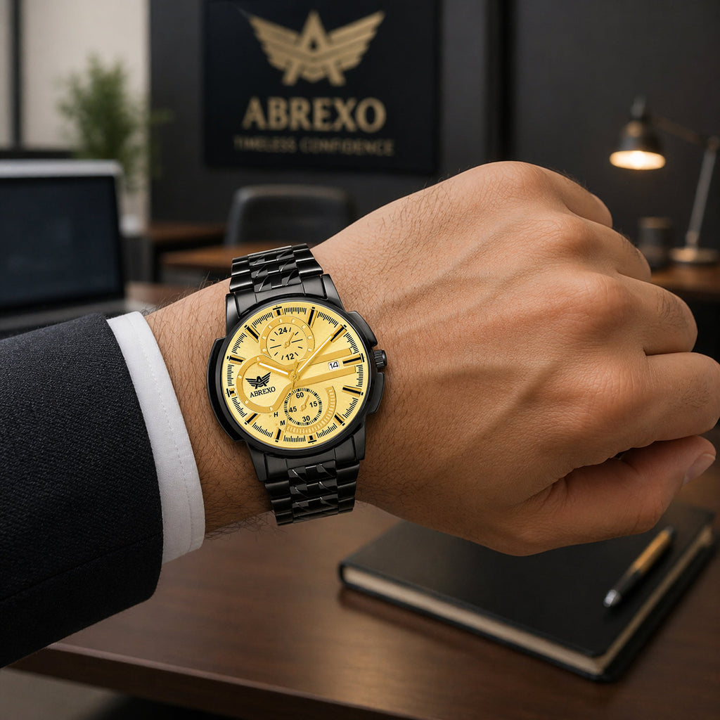 ABREXO BANDITS  Series Analog Watch For Men (Quartz, Stainless Steel)