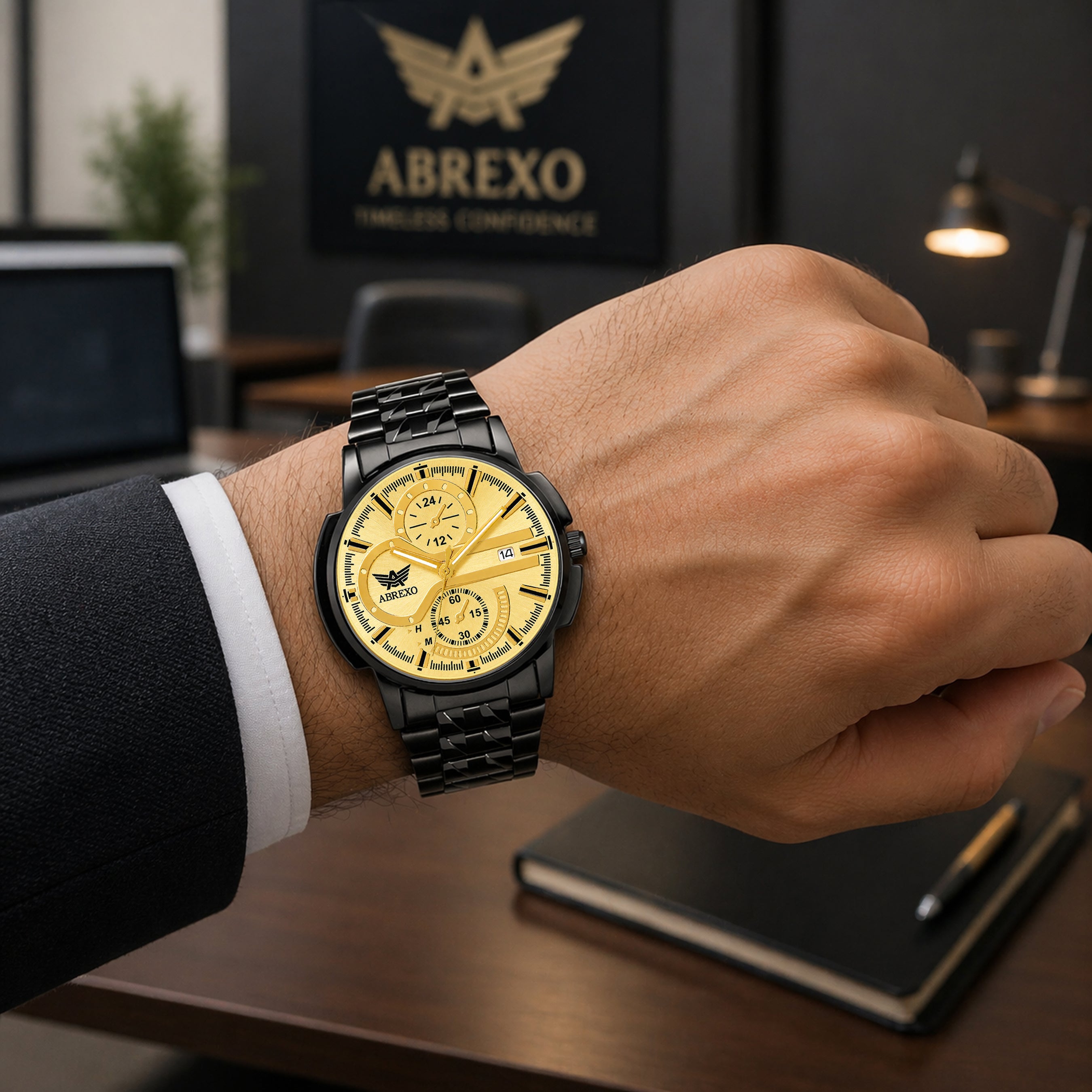 ABREXO BANDITS  Series Analog Watch For Men (Quartz, Stainless Steel)