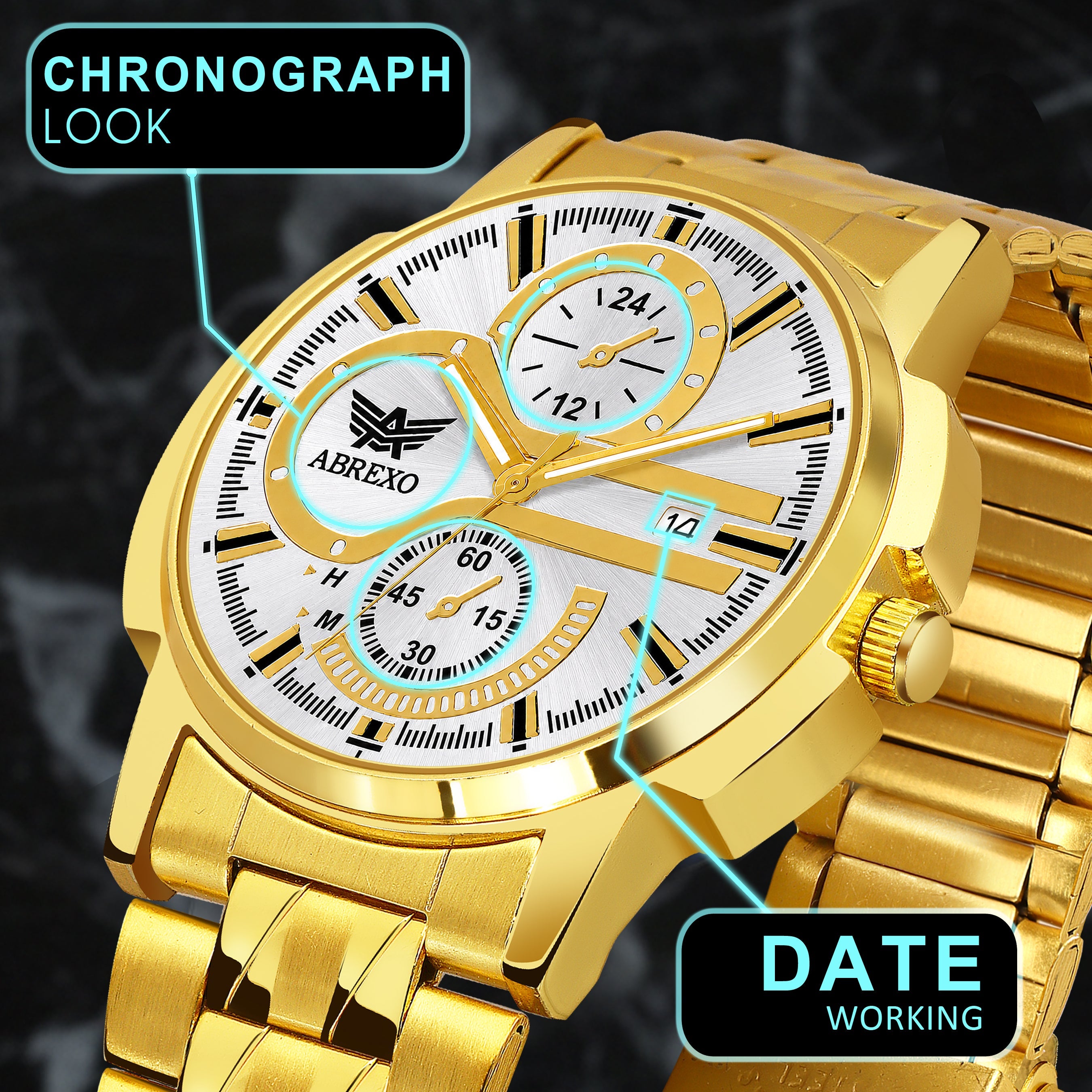 ABREXO BANDITS  Series Analog Watch For Men (Quartz, Stainless Steel)