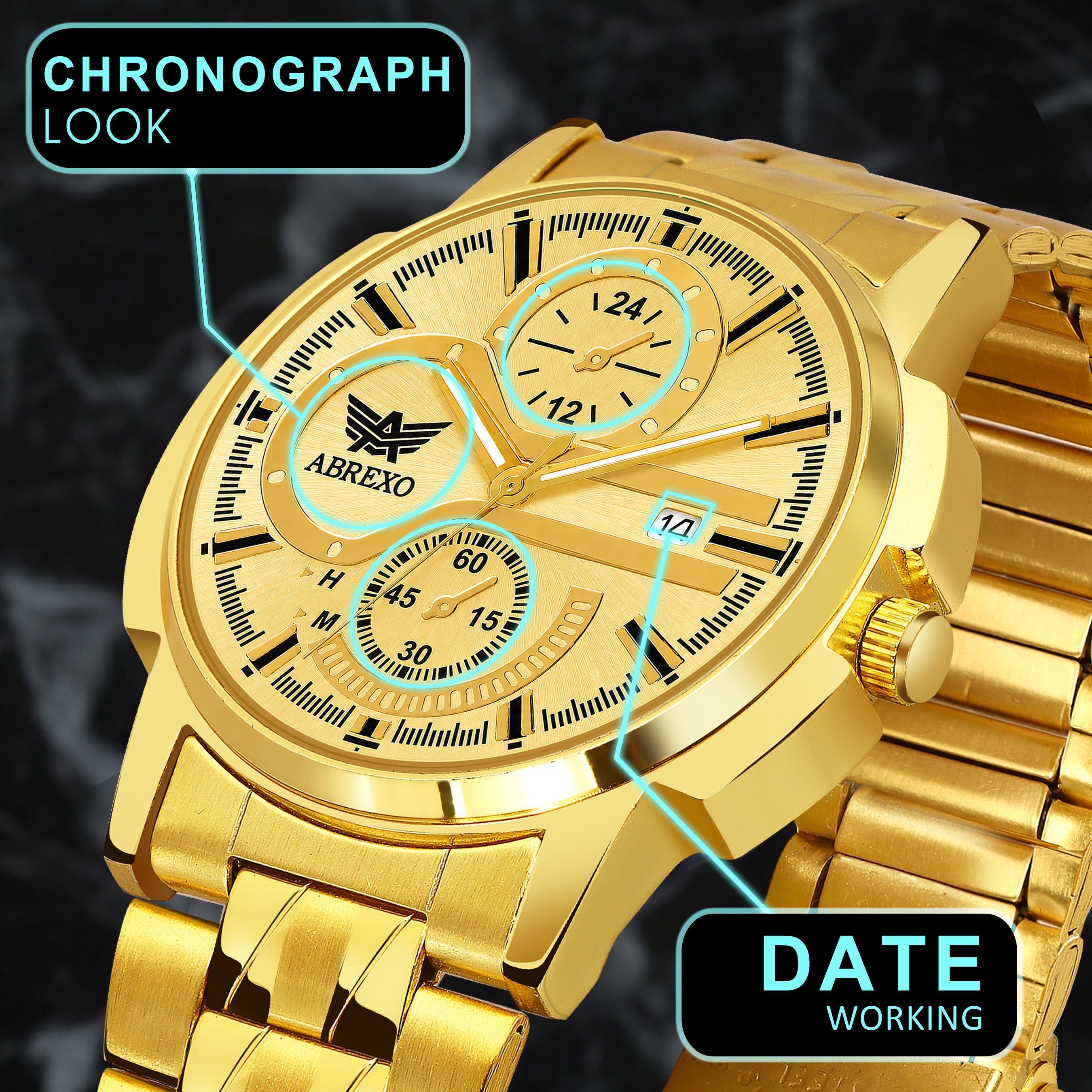 ABREXO BANDITS  Series Analog Watch For Men (Quartz, Stainless Steel)