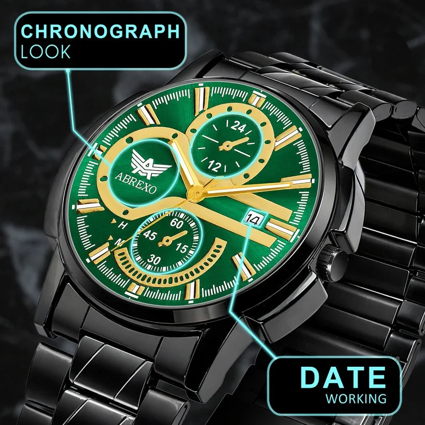ABREXO BANDITS Series Analog Watch For Men (Quartz, Stainless Steel)