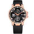 ABREXO, ALPHA Series Analog Watch For Men (Quartz, Silicone, Rosegold)
