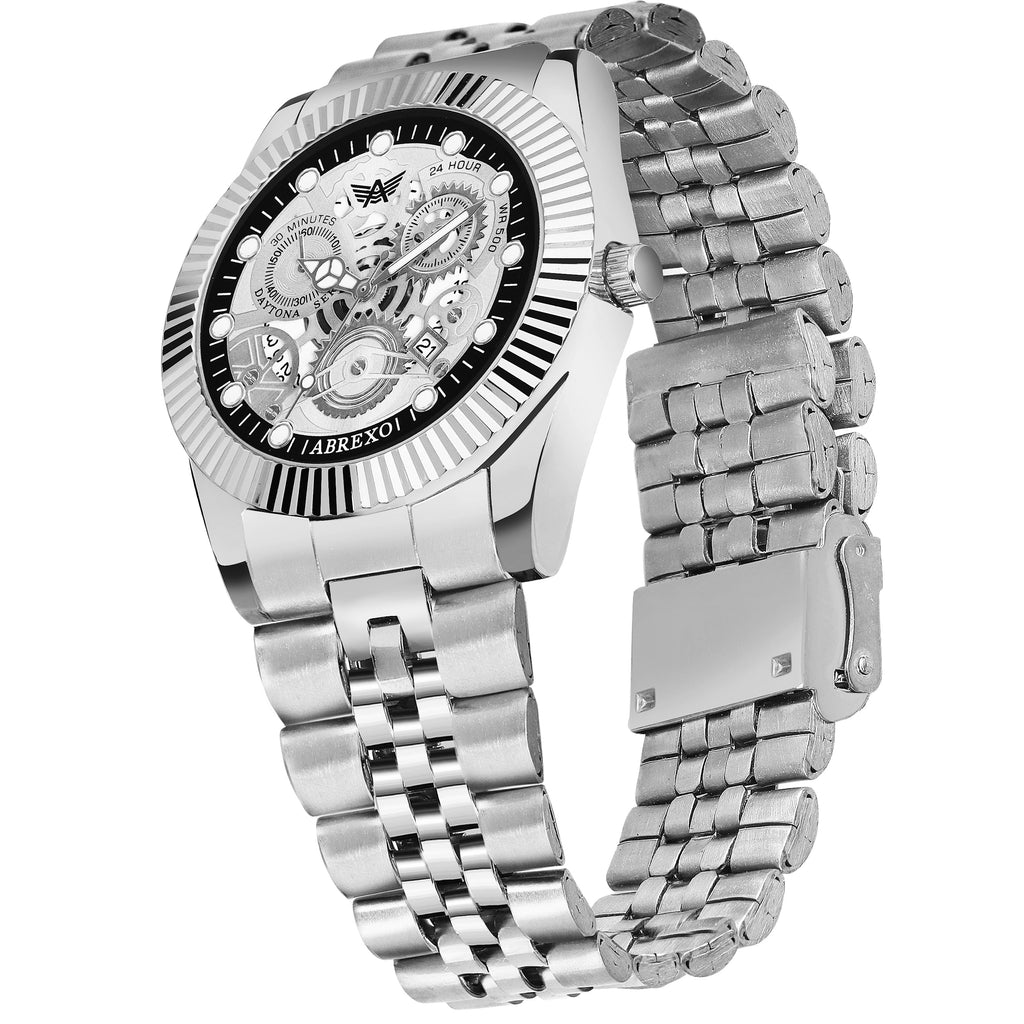 ABREXO DAYTONA Series Analog Watch For Men (Quartz, Stainless Steel, Luxury Watch)