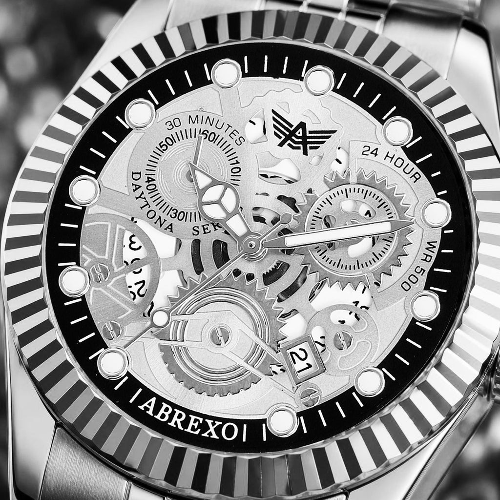 ABREXO DAYTONA Series Analog Watch For Men (Quartz, Stainless Steel, Luxury Watch)