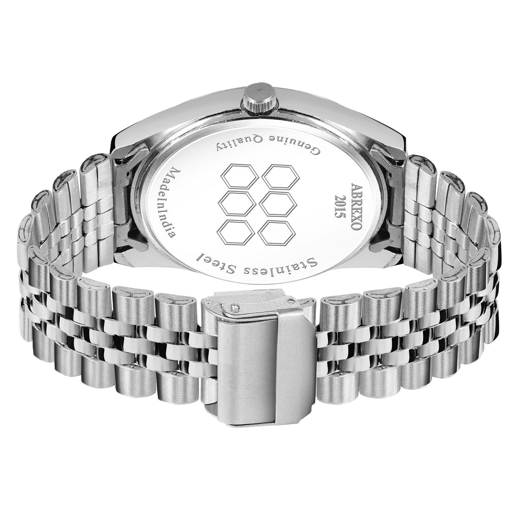 ABREXO, AESTHETIC Series Analog Watch For Men (Quartz, Stainless Steel, Silver, Skyblue)