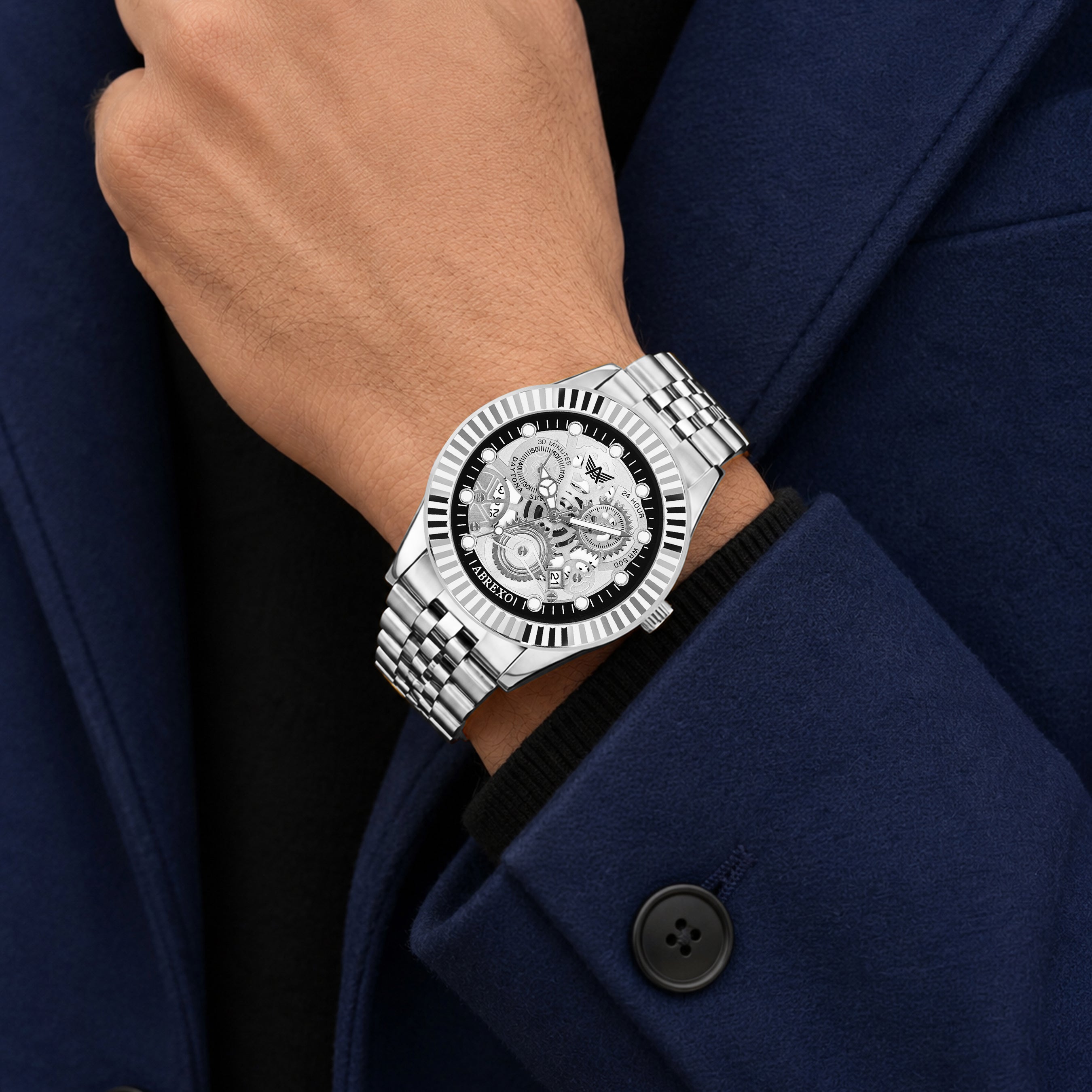 ABREXO DAYTONA Series Analog Watch For Men (Quartz, Stainless Steel, Luxury Watch)