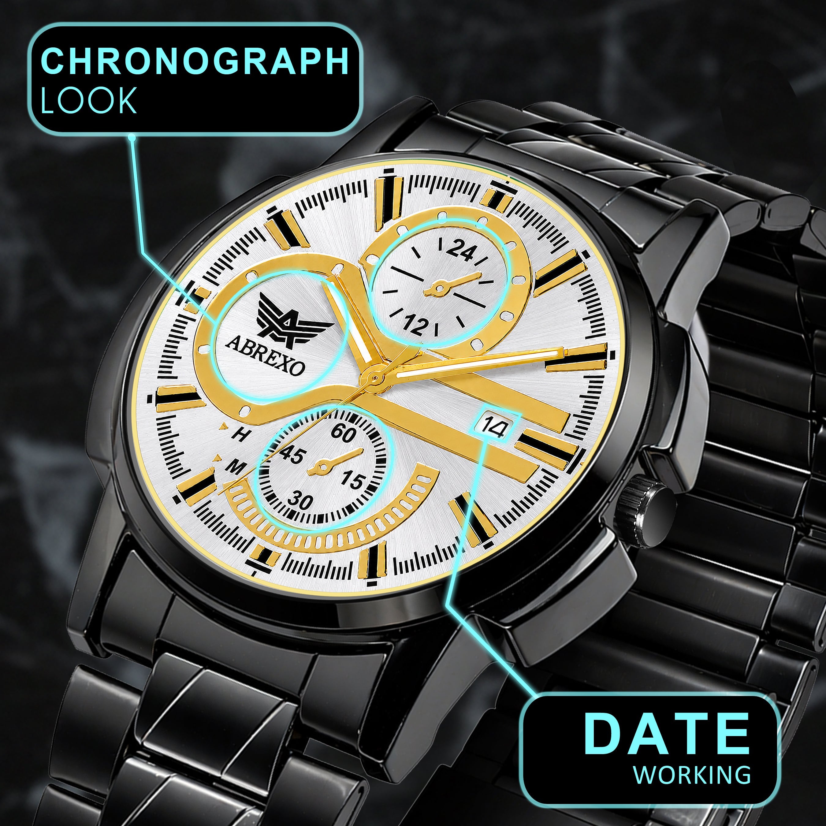 ABREXO BANDITS  Series Analog Watch For Men (Quartz, Stainless Steel)