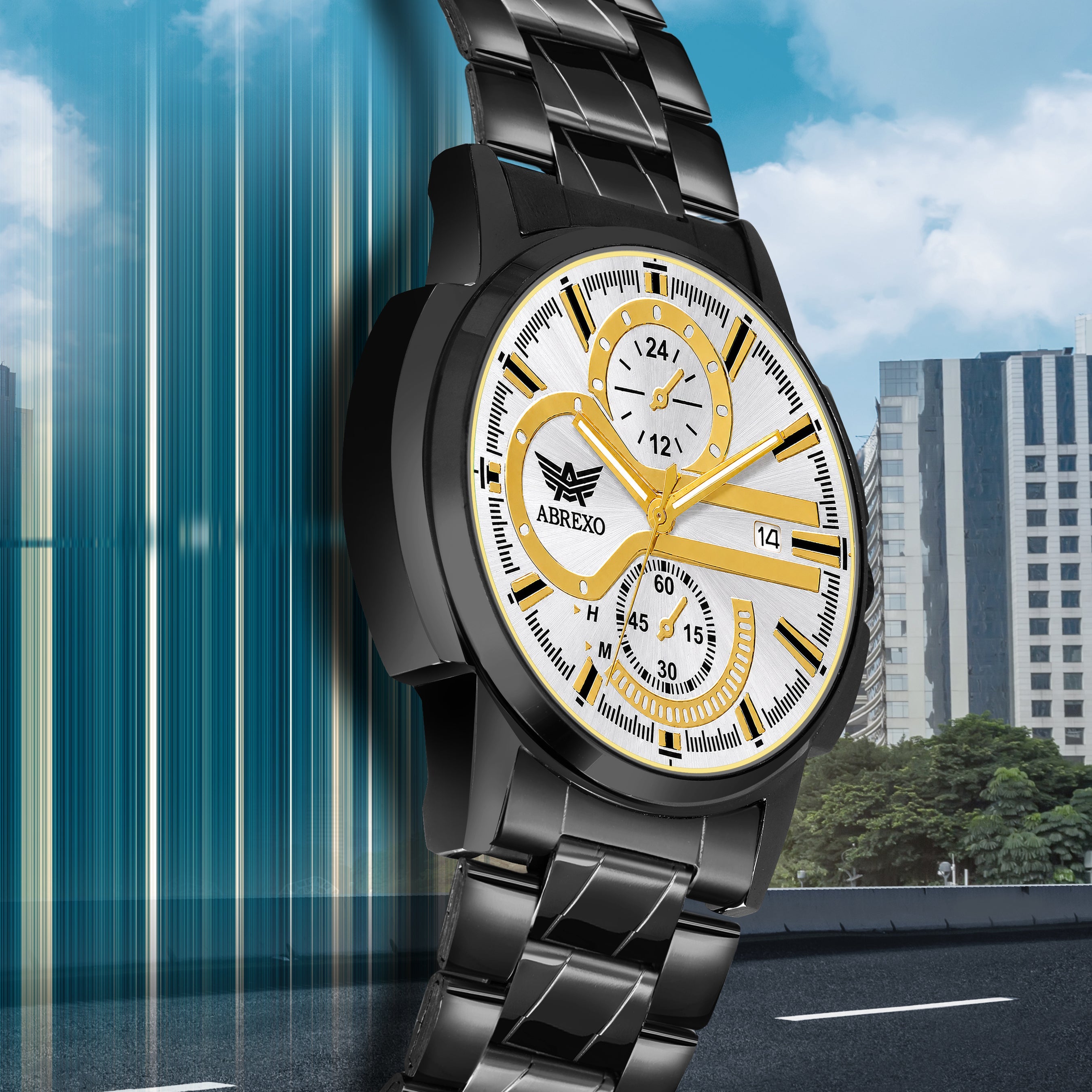 ABREXO BANDITS  Series Analog Watch For Men (Quartz, Stainless Steel)