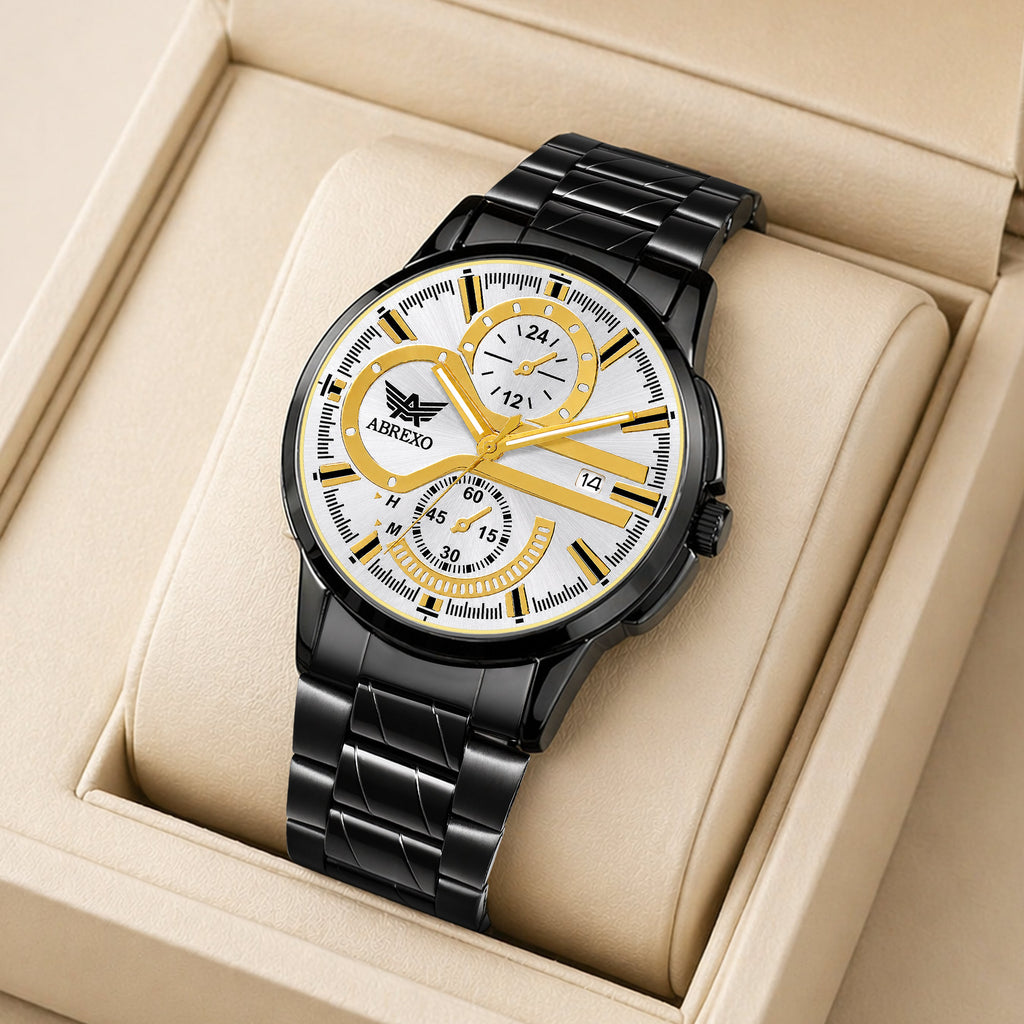 ABREXO BANDITS  Series Analog Watch For Men (Quartz, Stainless Steel)