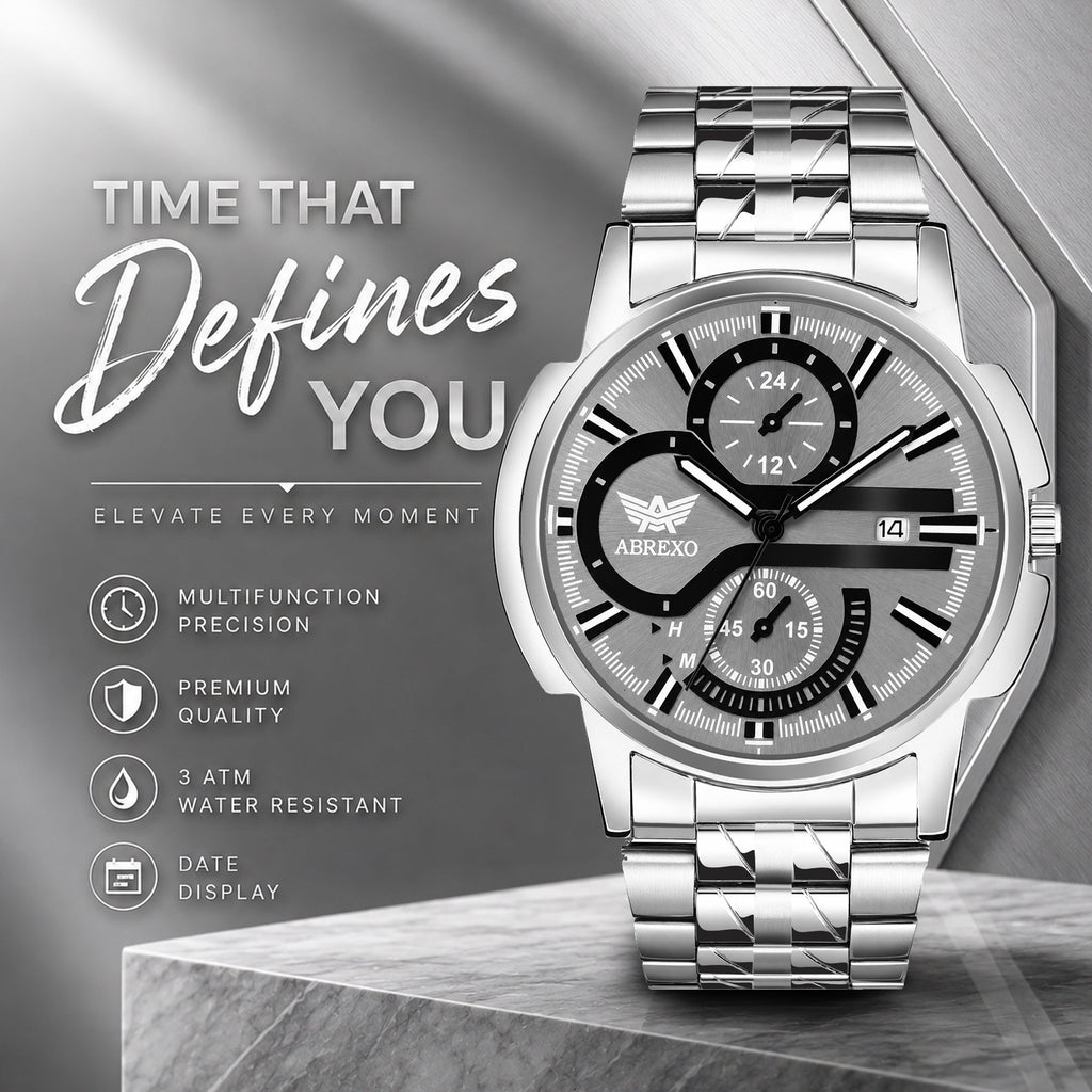 ABREXO BANDITS  Series Analog Watch For Men (Quartz, Stainless Steel)