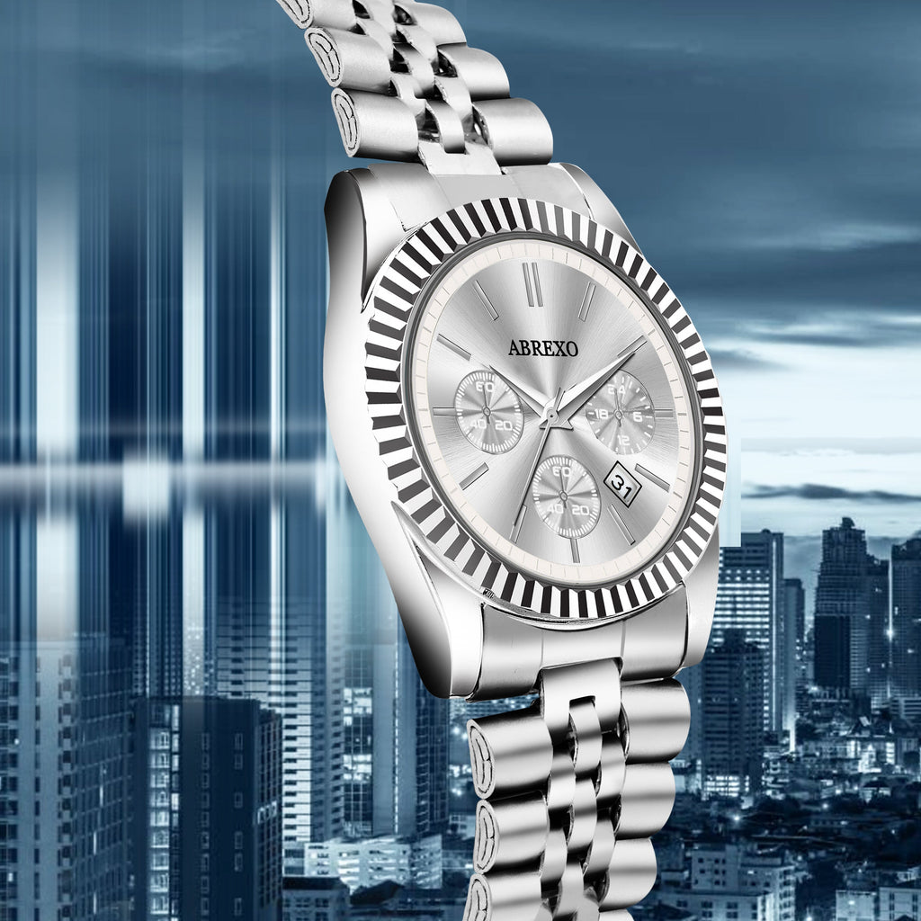 ABREXO BUSINESS CLASS Series Analog Watch For Men (Quartz, Stainless Steel)