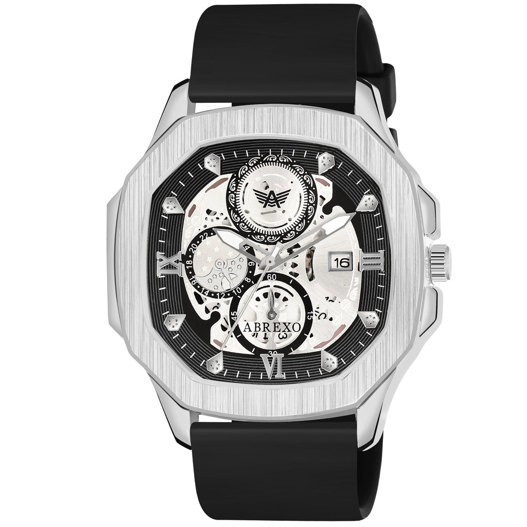 ABREXO, GODFATHER Series Analog Watch For Men (Quartz, Silicone Strap, Golden)