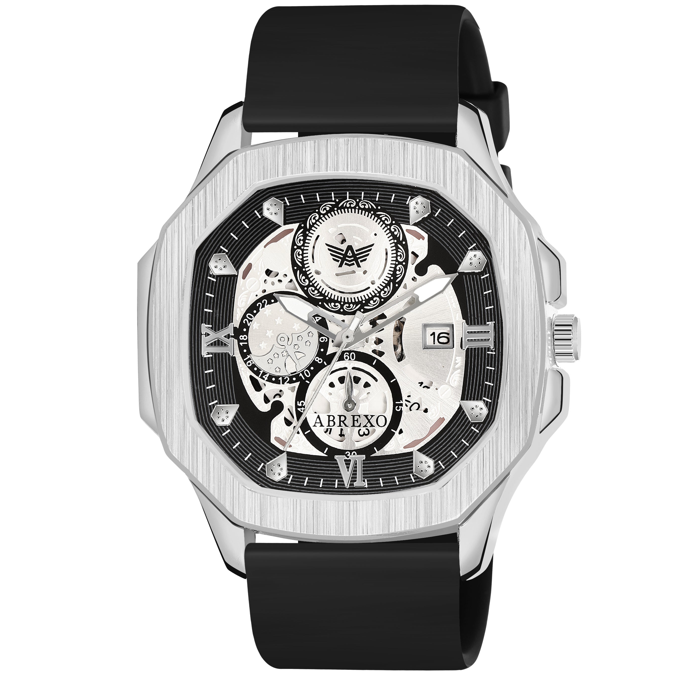 ABREXO, GODFATHER Series Analog Watch For Men (Quartz, Silicone Strap, Golden)