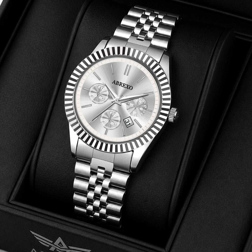 ABREXO BUSINESS CLASS Series Analog Watch For Men (Quartz, Stainless Steel)