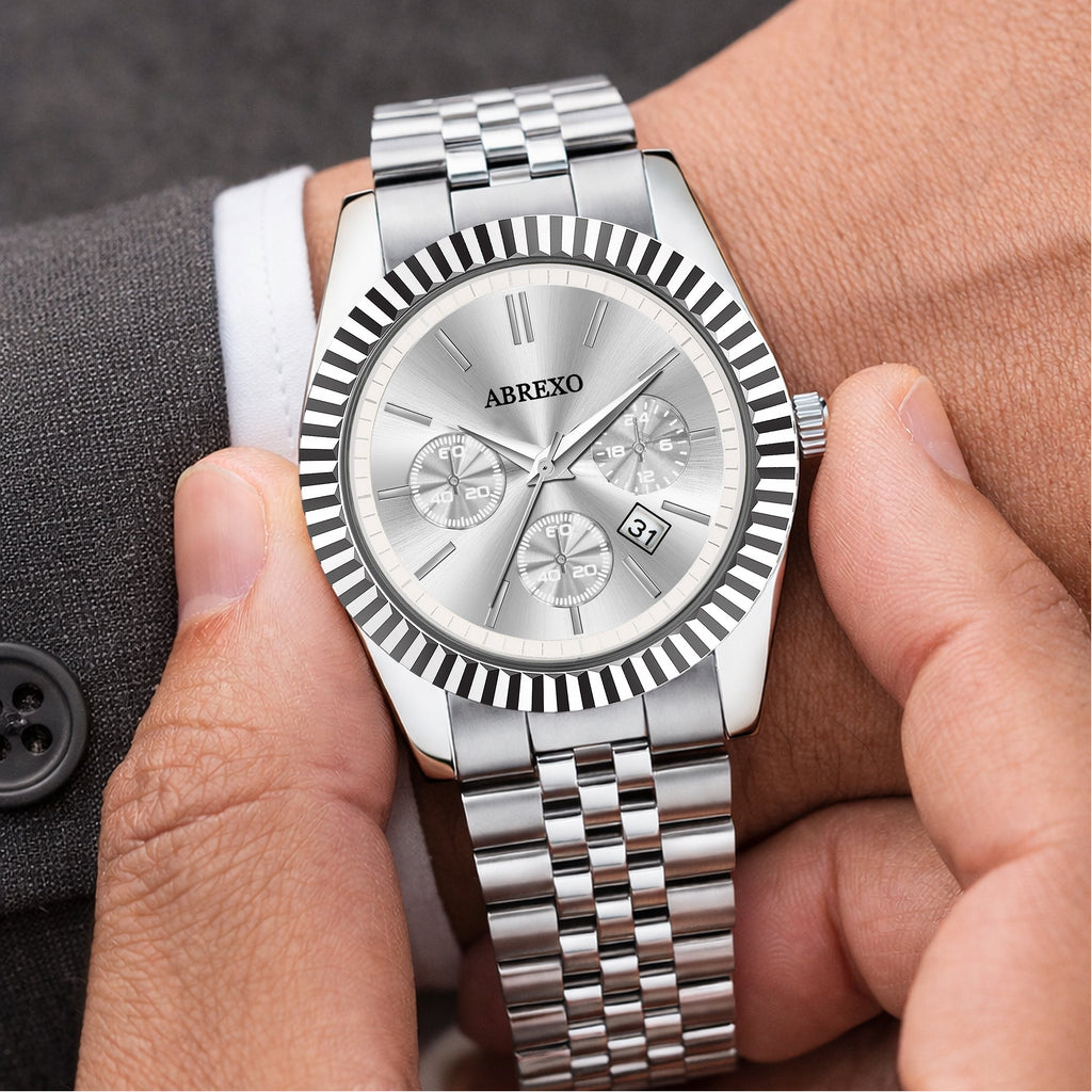 ABREXO BUSINESS CLASS Series Analog Watch For Men (Quartz, Stainless Steel)