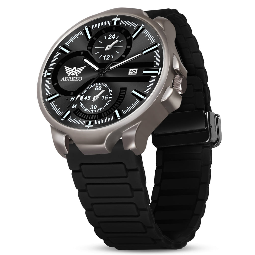 ABREXO BANDITS Series Analog Watch For Men (Quartz, Stainless Steel)
