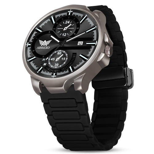 ABREXO BANDITS Series Analog Watch For Men (Quartz, Stainless Steel)